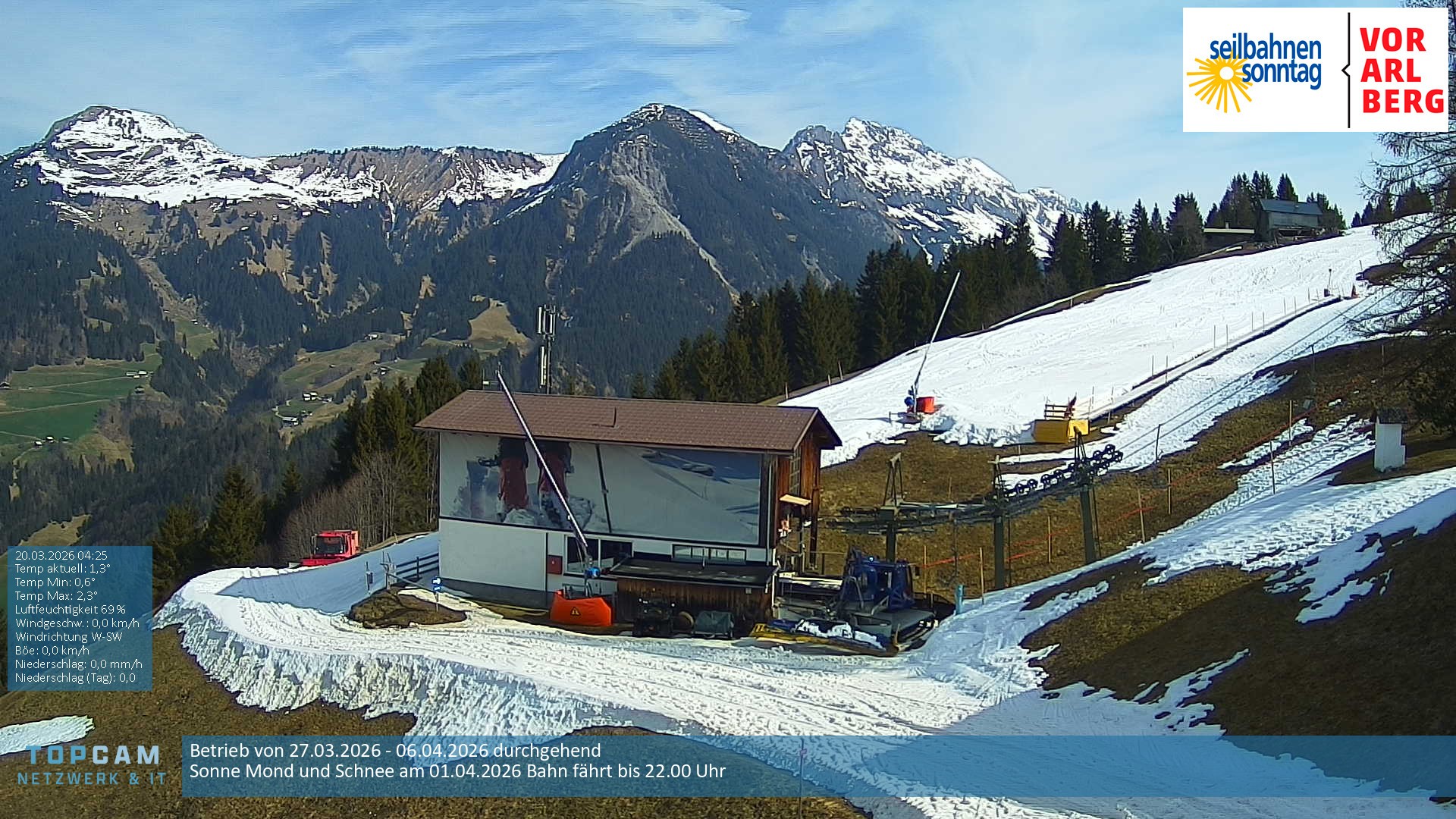 Archiv Foto Webcam Bergstation Pendelbahn in Sonntag