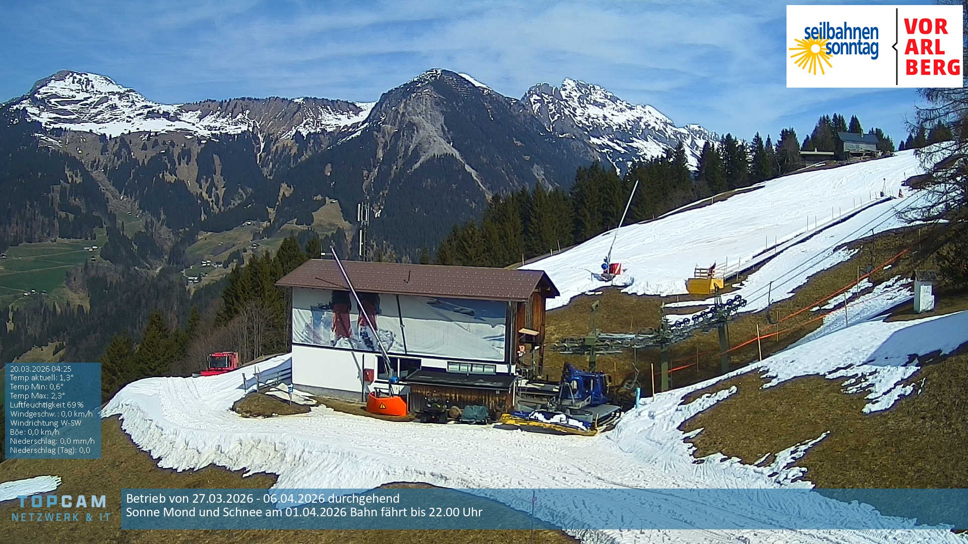 Archiv Foto Webcam Bergstation Pendelbahn in Sonntag