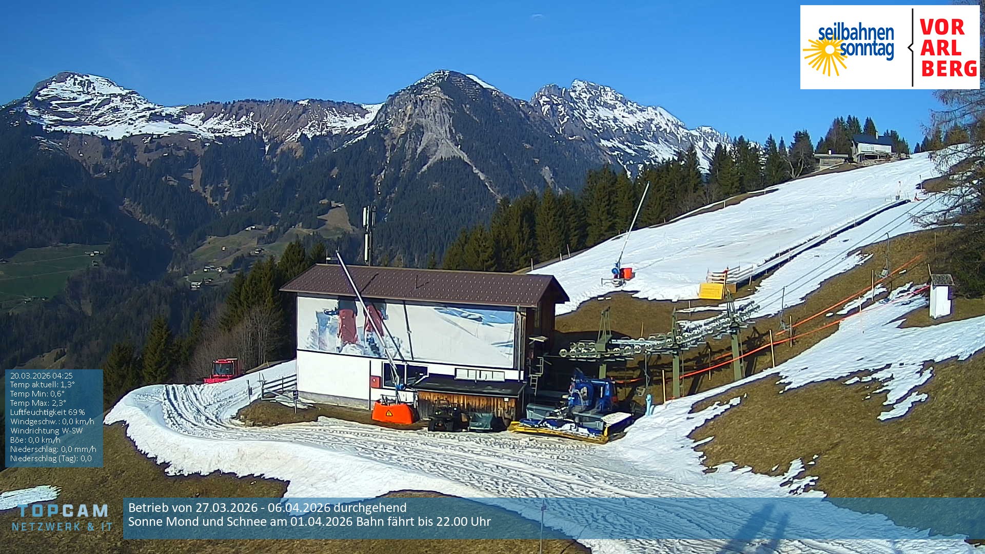 Archiv Foto Webcam Bergstation Pendelbahn in Sonntag