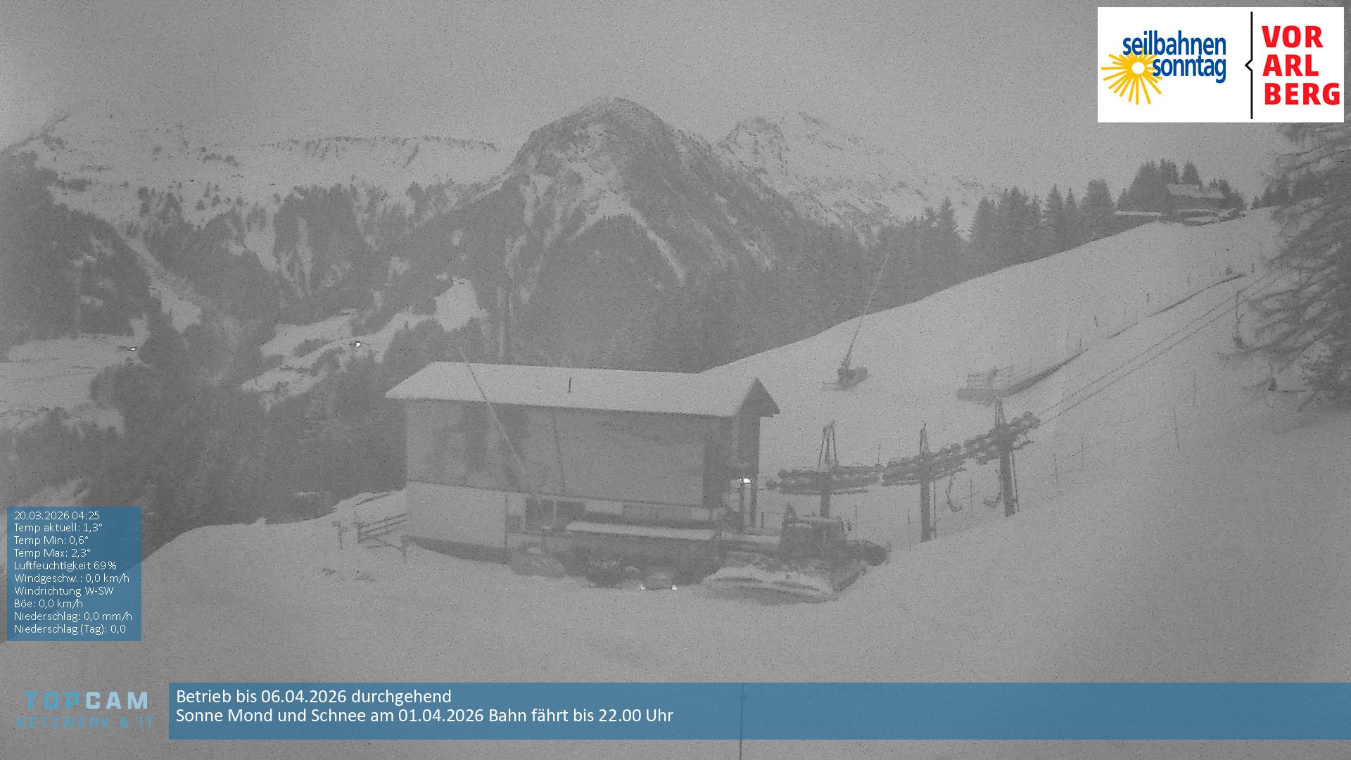 Archiv Foto Webcam Bergstation Pendelbahn in Sonntag