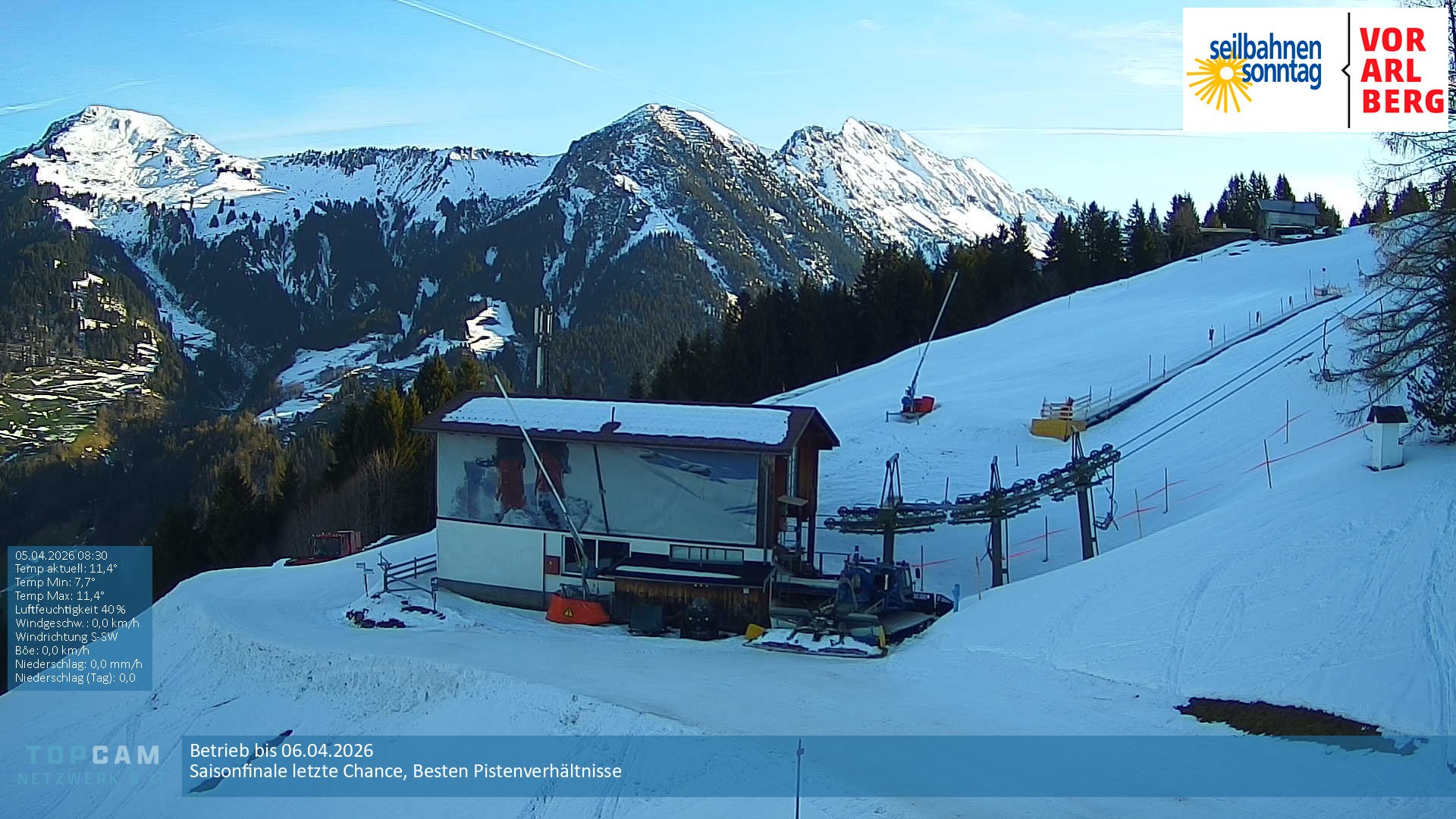 Archiv Foto Webcam Bergstation Pendelbahn in Sonntag