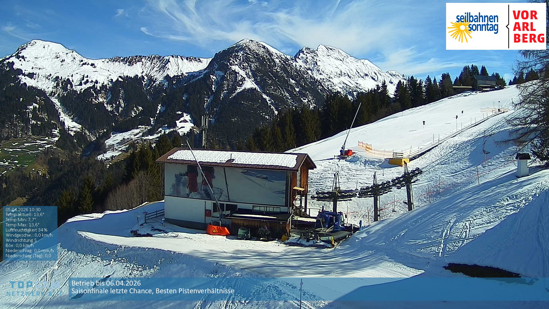 Archiv Foto Webcam Bergstation Pendelbahn in Sonntag