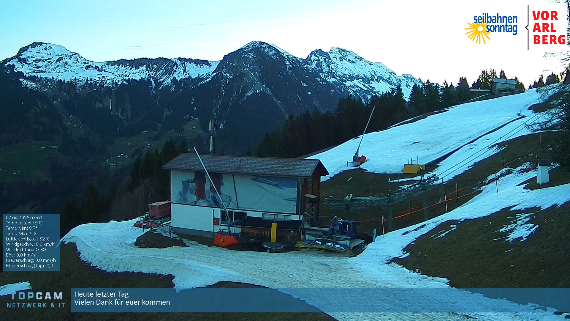 Archiv Foto Webcam Bergstation Pendelbahn in Sonntag