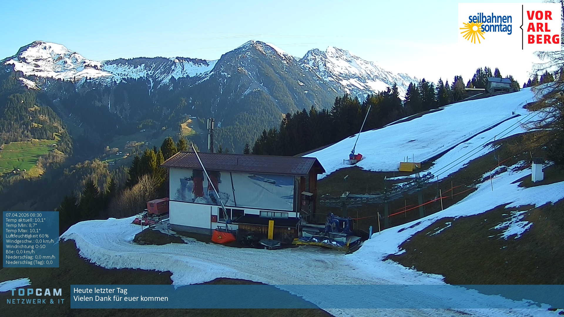 Archiv Foto Webcam Bergstation Pendelbahn in Sonntag