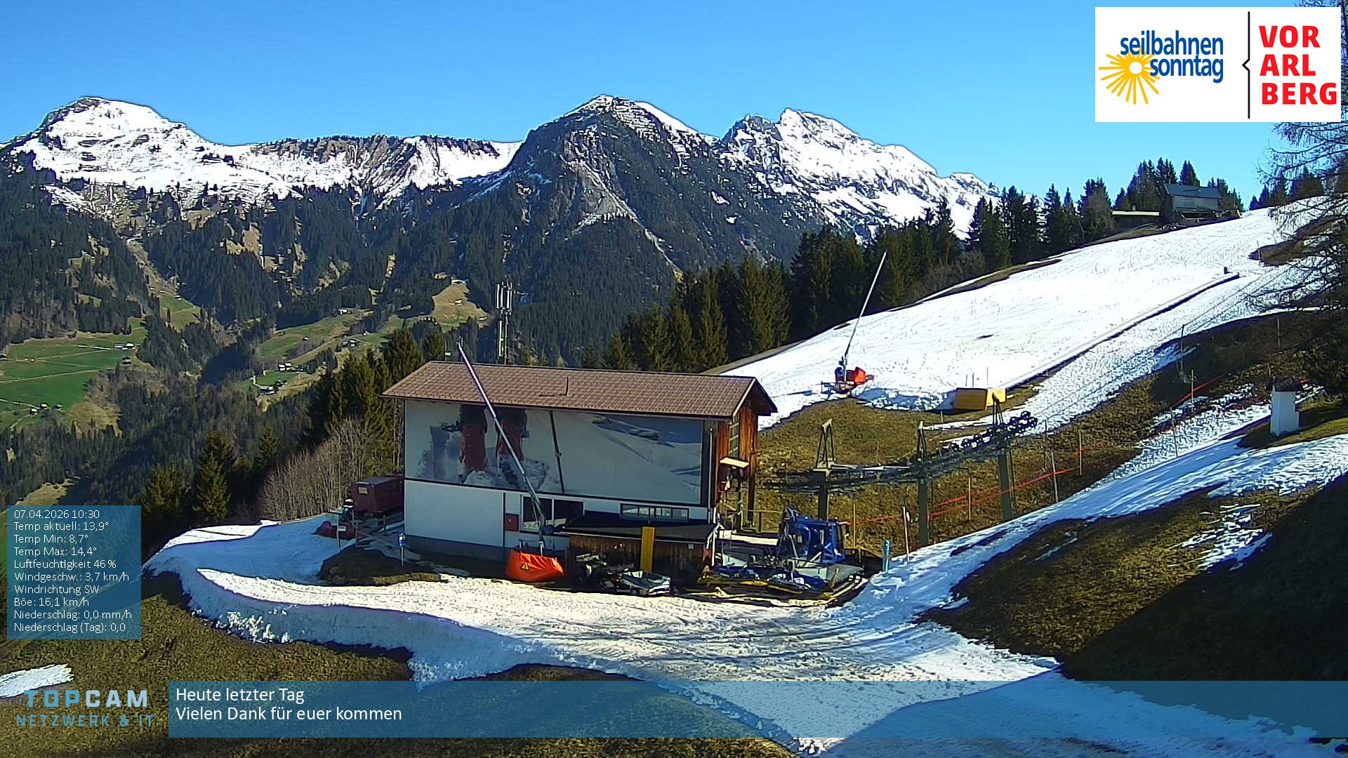 Archiv Foto Webcam Bergstation Pendelbahn in Sonntag