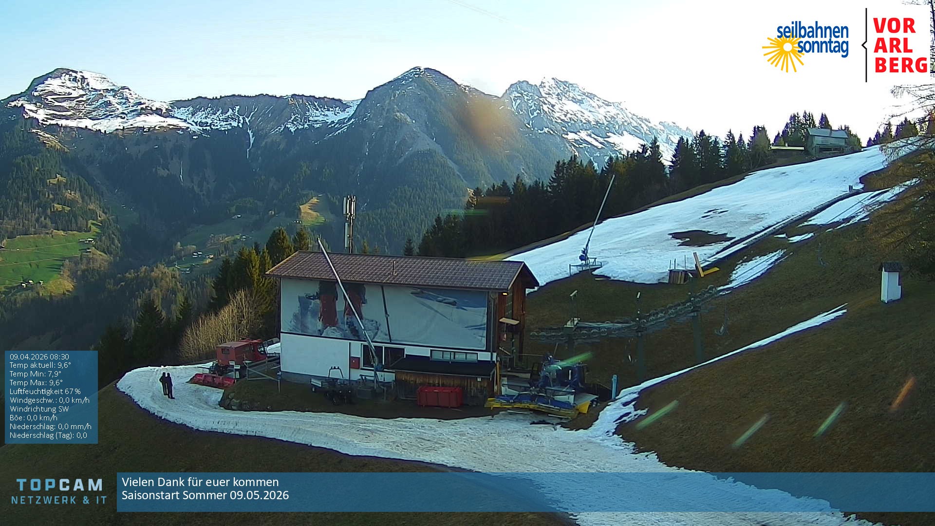 Archiv Foto Webcam Bergstation Pendelbahn in Sonntag