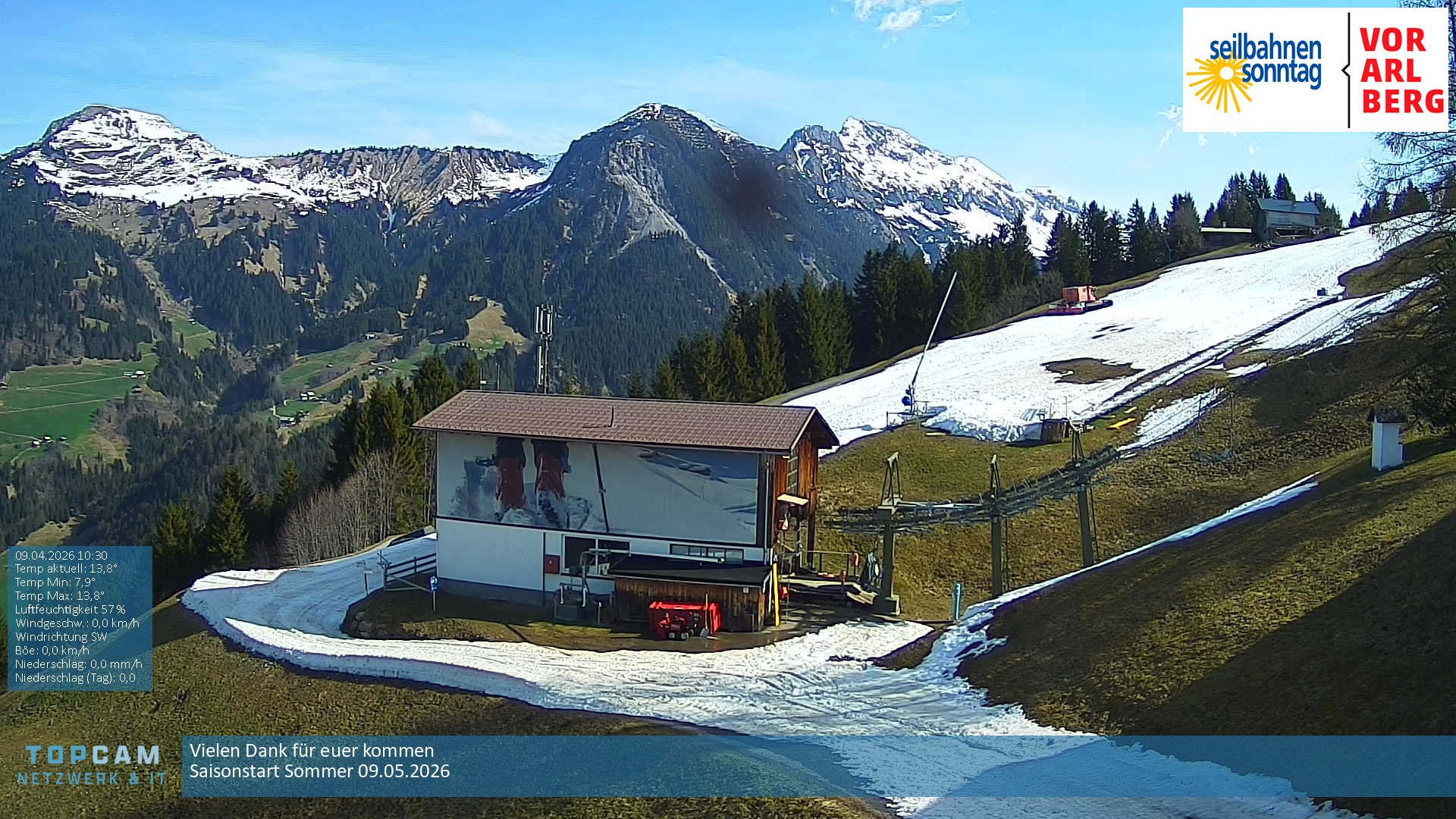 Archiv Foto Webcam Bergstation Pendelbahn in Sonntag