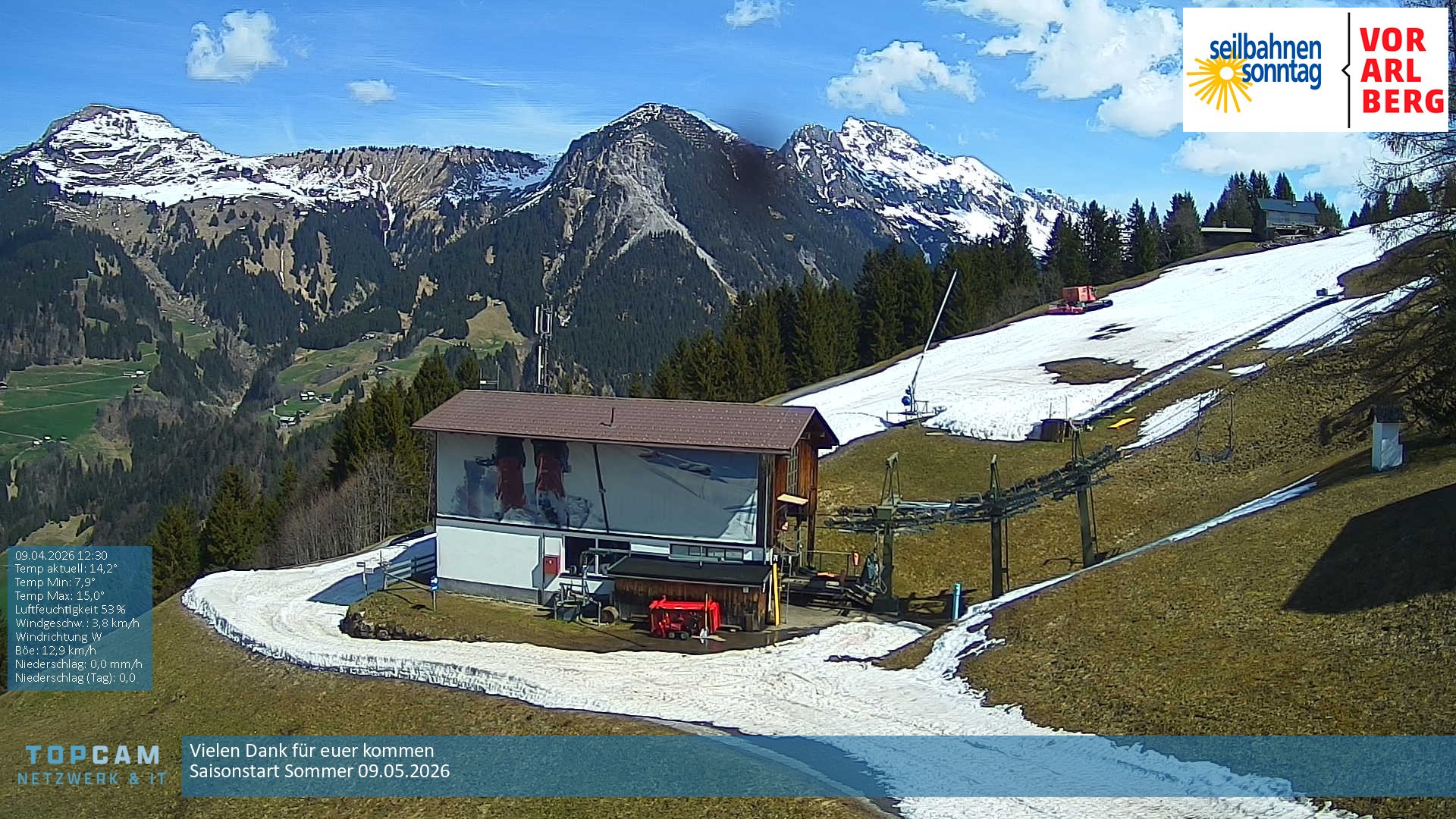 Archiv Foto Webcam Bergstation Pendelbahn in Sonntag