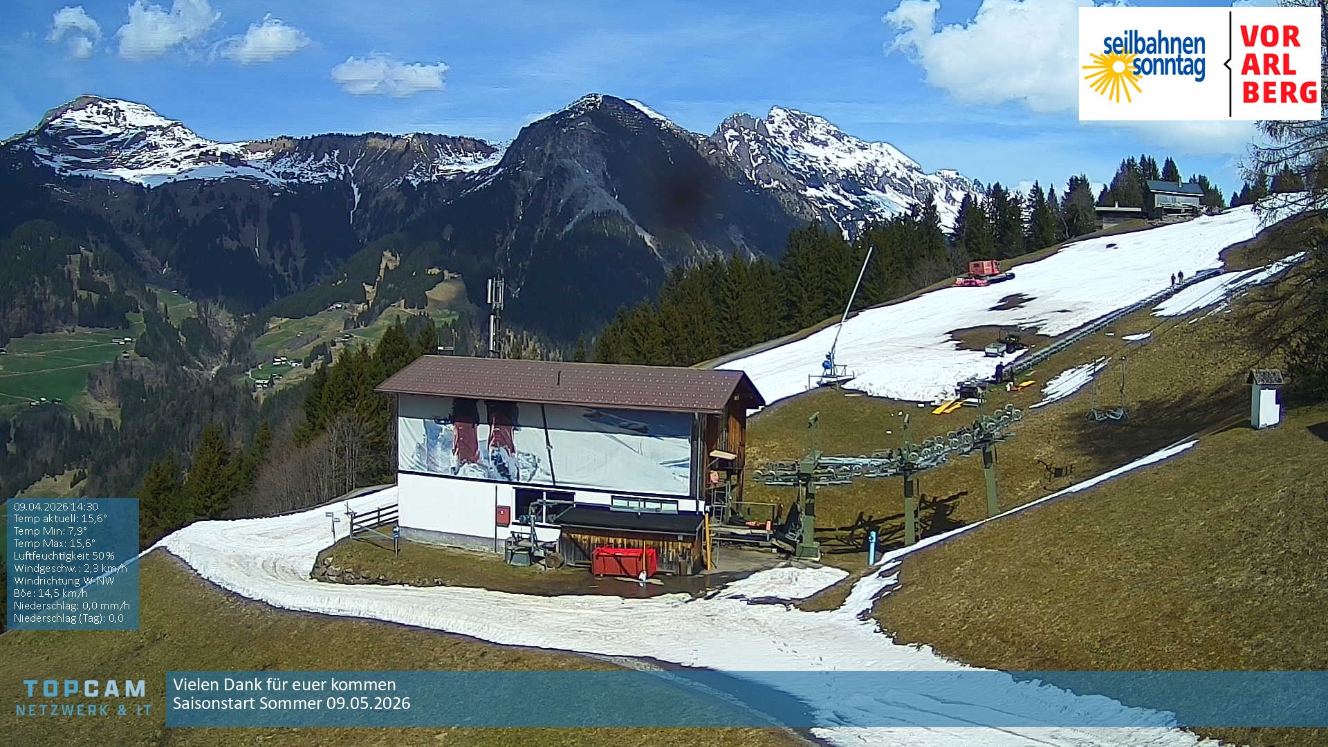 Archiv Foto Webcam Bergstation Pendelbahn in Sonntag