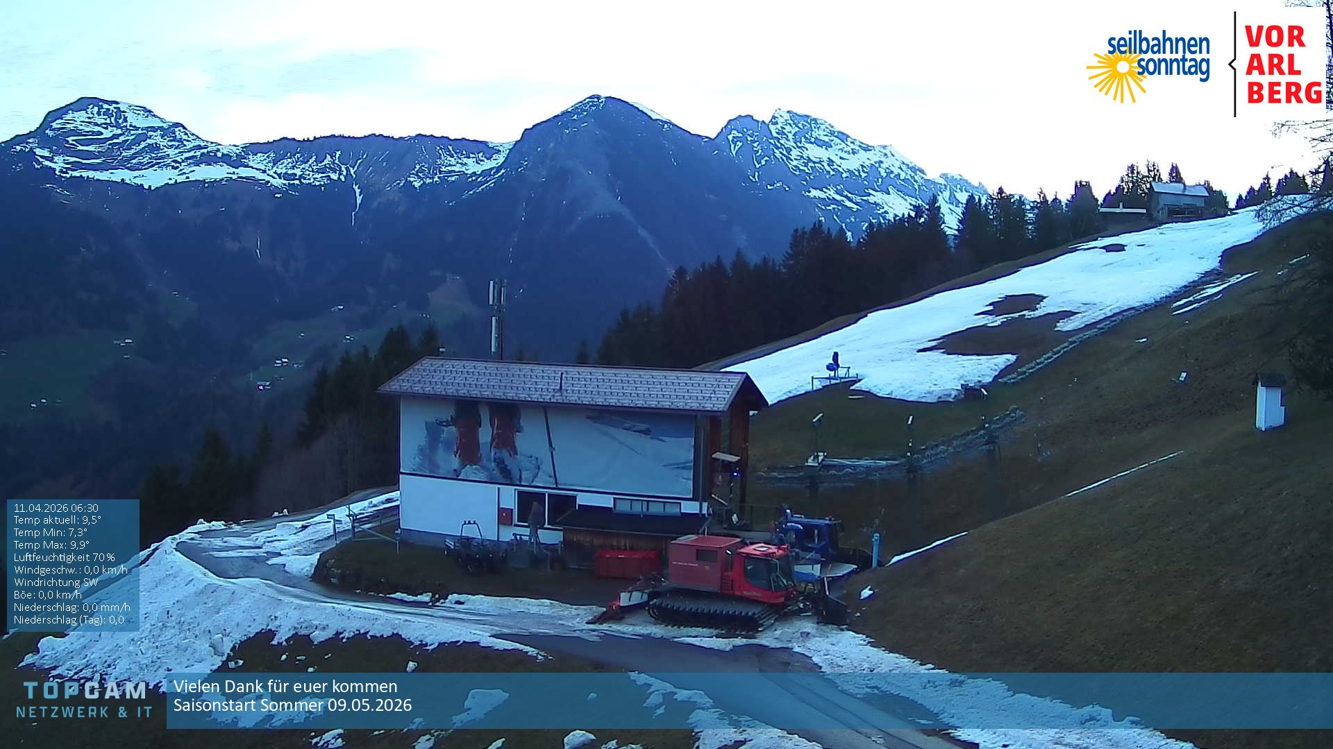 Archiv Foto Webcam Bergstation Pendelbahn in Sonntag