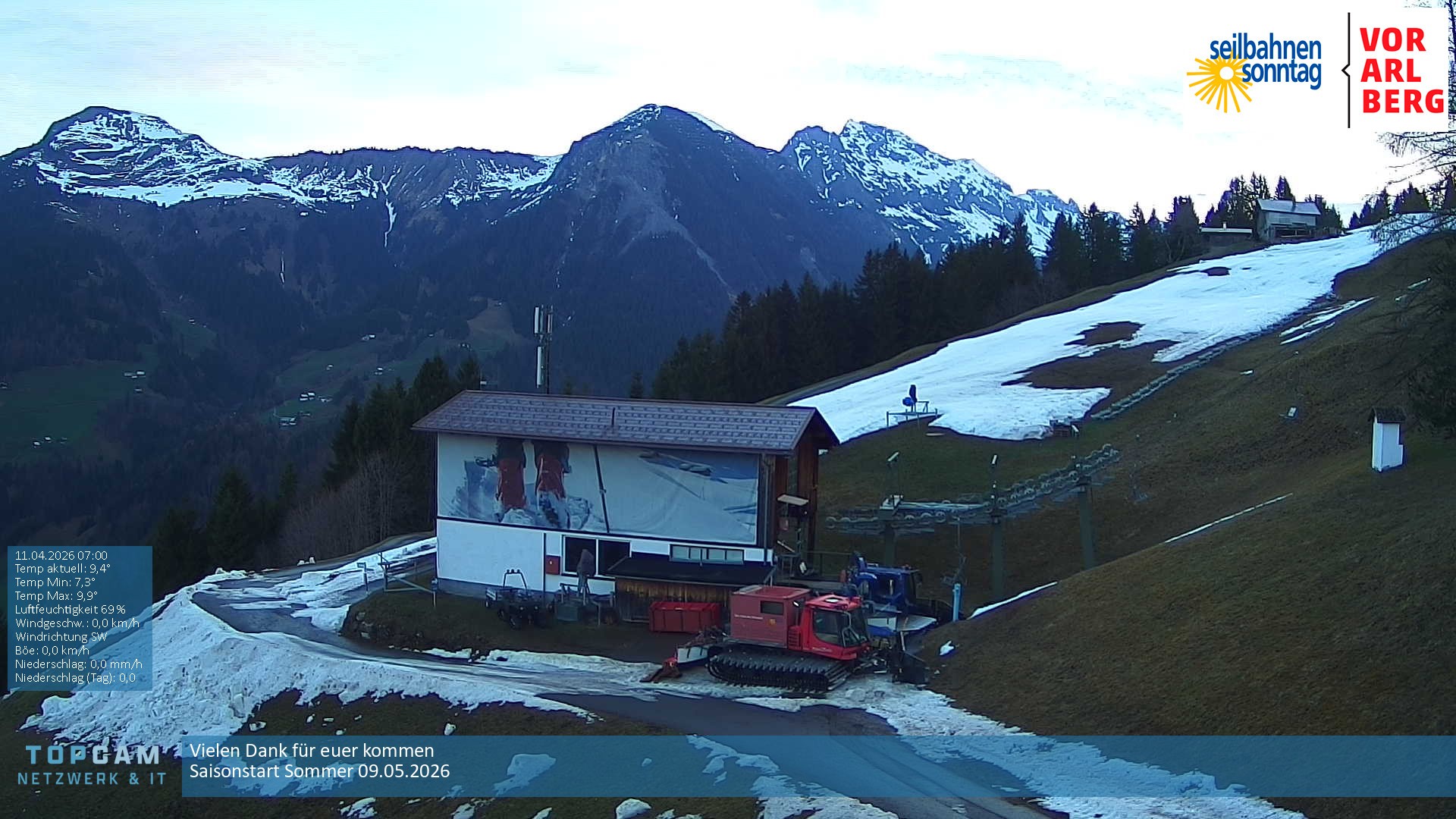 Archiv Foto Webcam Bergstation Pendelbahn in Sonntag