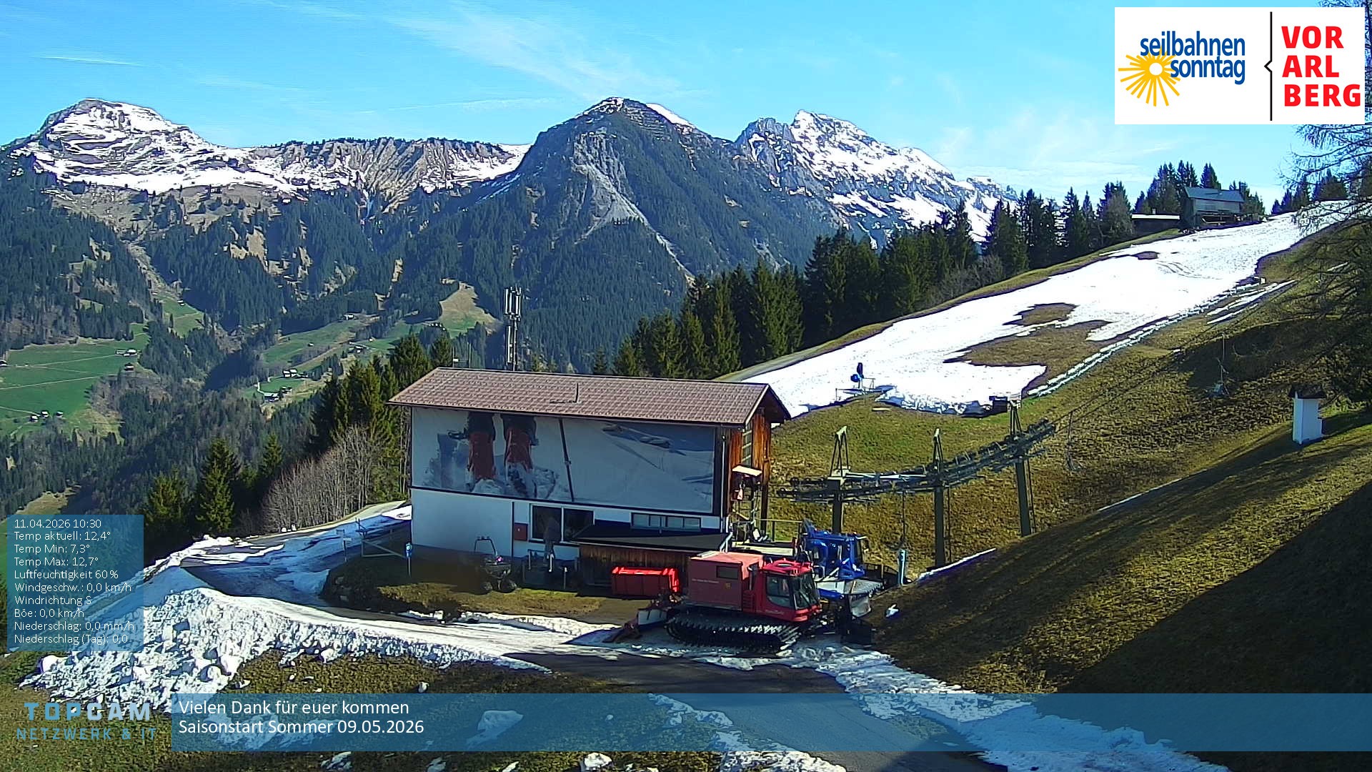 Archiv Foto Webcam Bergstation Pendelbahn in Sonntag