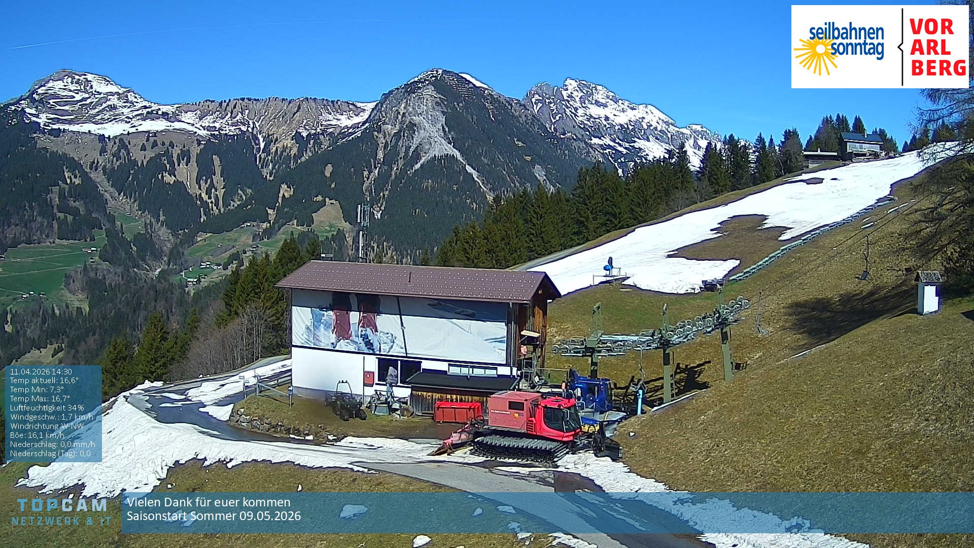 Archiv Foto Webcam Bergstation Pendelbahn in Sonntag