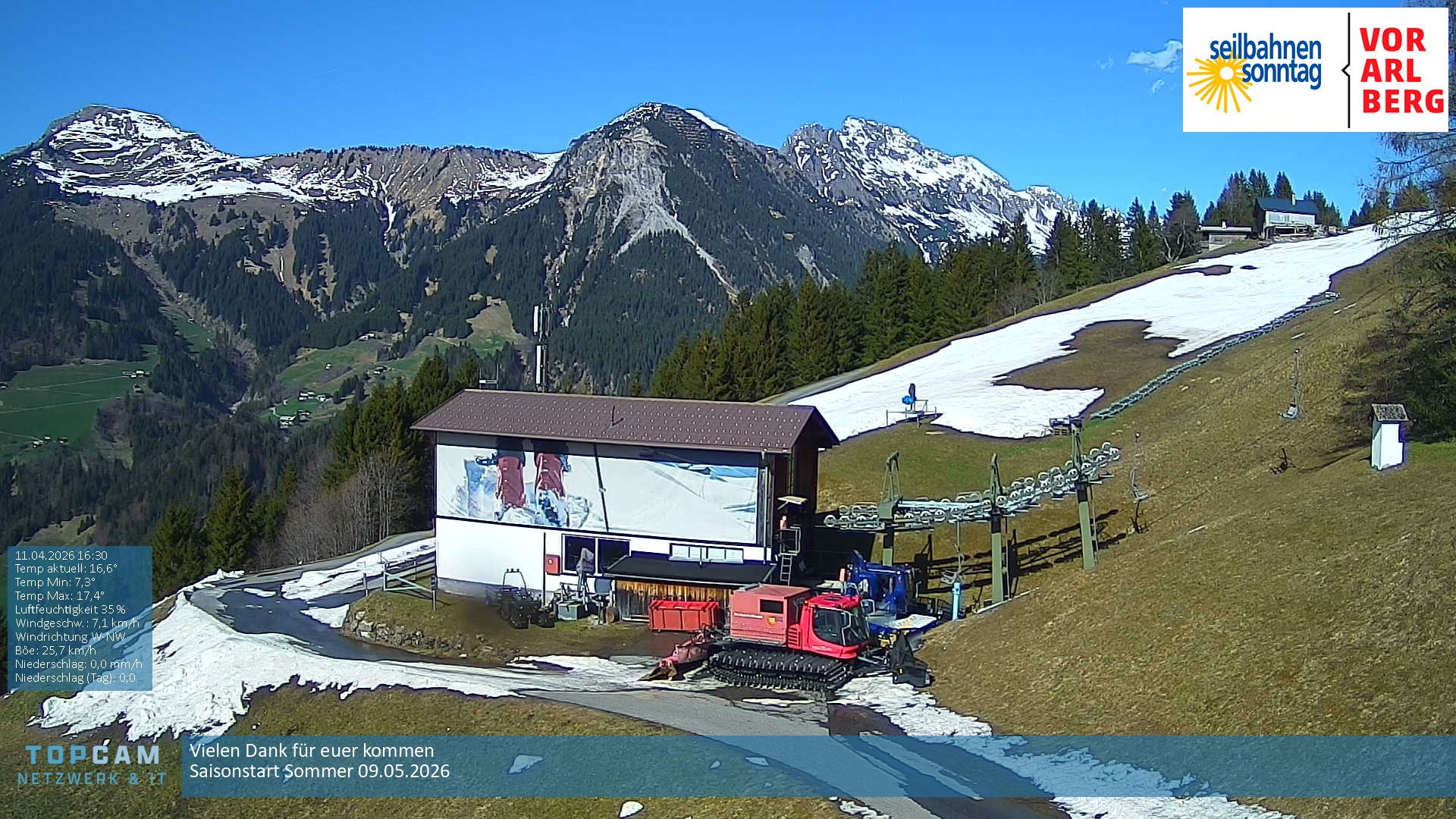 Archiv Foto Webcam Bergstation Pendelbahn in Sonntag