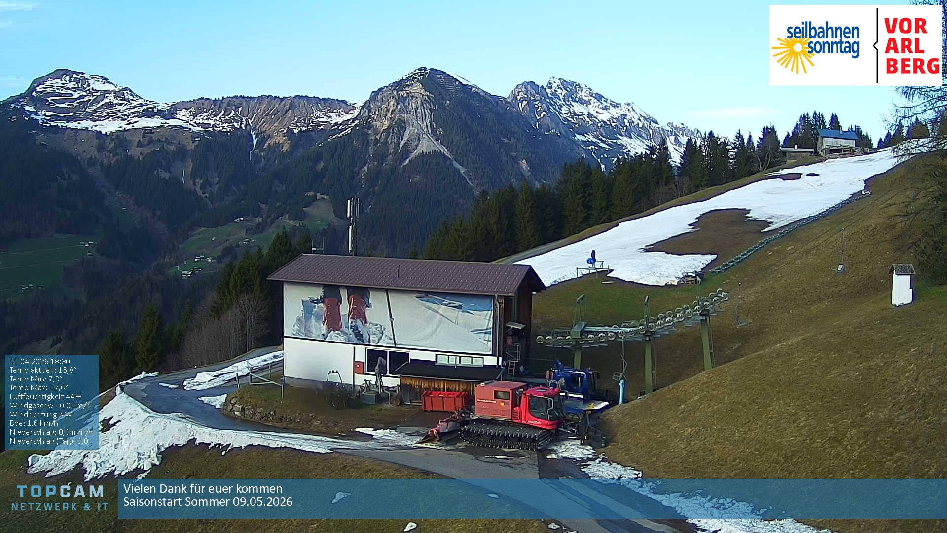 Archiv Foto Webcam Bergstation Pendelbahn in Sonntag