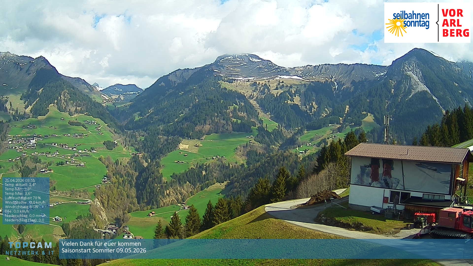 Archiv Foto Webcam Bergstation Pendelbahn in Sonntag
