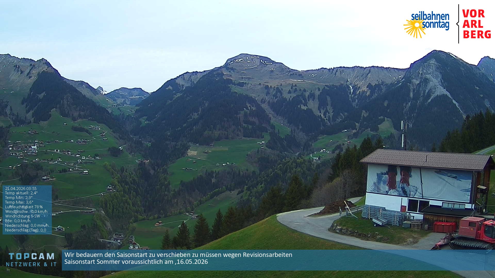 Archiv Foto Webcam Bergstation Pendelbahn in Sonntag