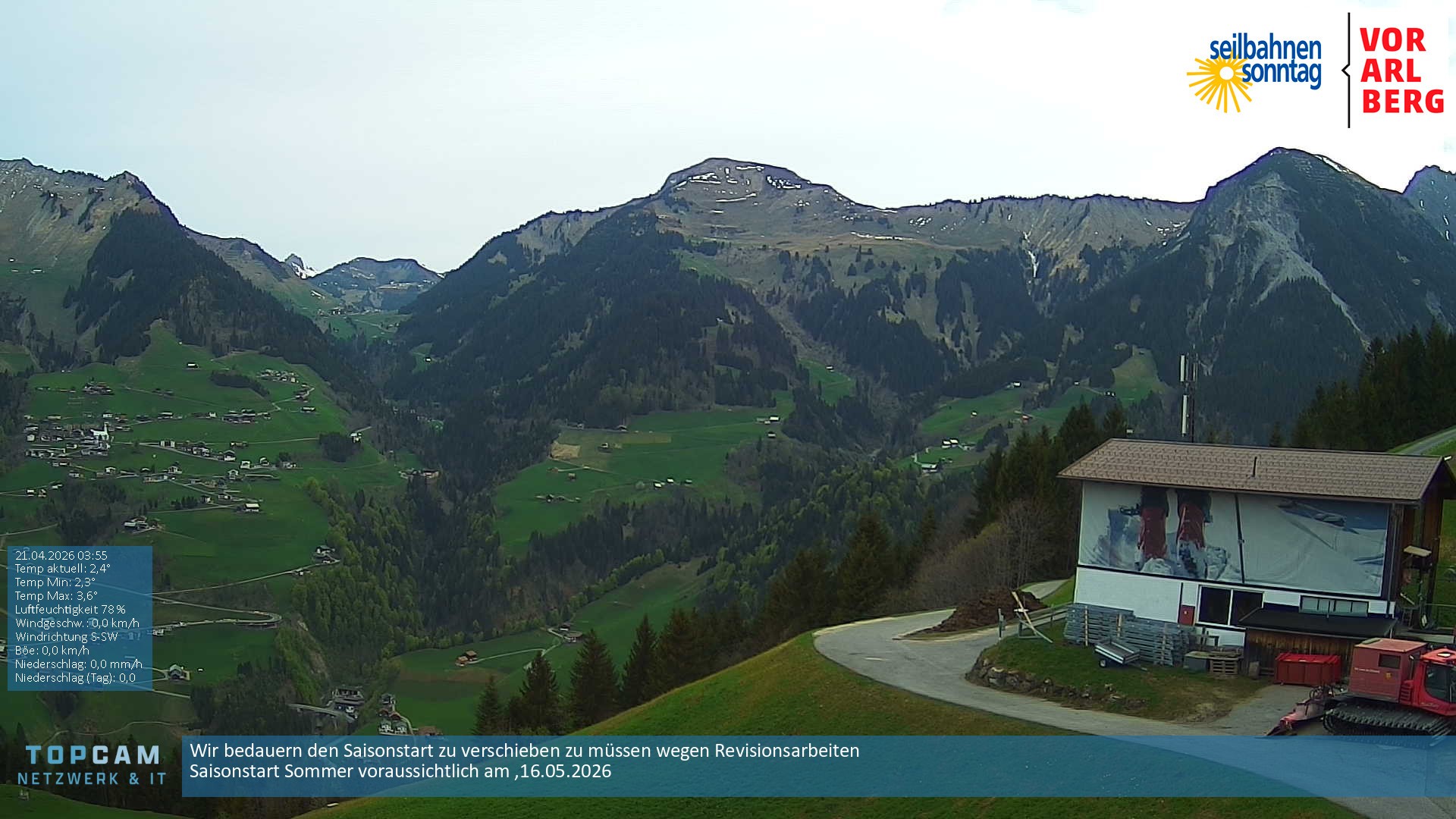 Archiv Foto Webcam Bergstation Pendelbahn in Sonntag