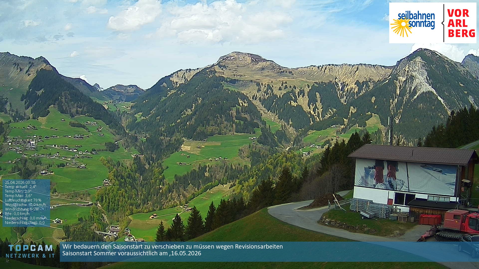 Archiv Foto Webcam Bergstation Pendelbahn in Sonntag