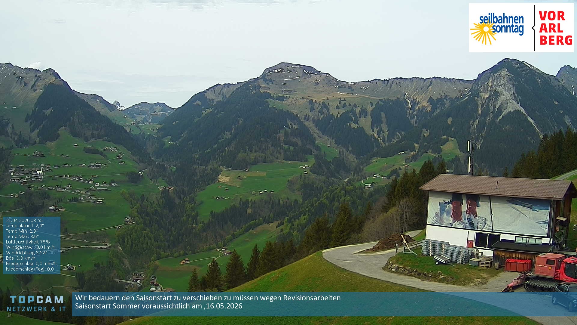 Archiv Foto Webcam Bergstation Pendelbahn in Sonntag