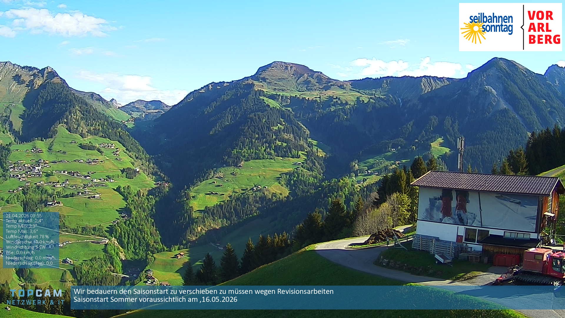Archiv Foto Webcam Bergstation Pendelbahn in Sonntag
