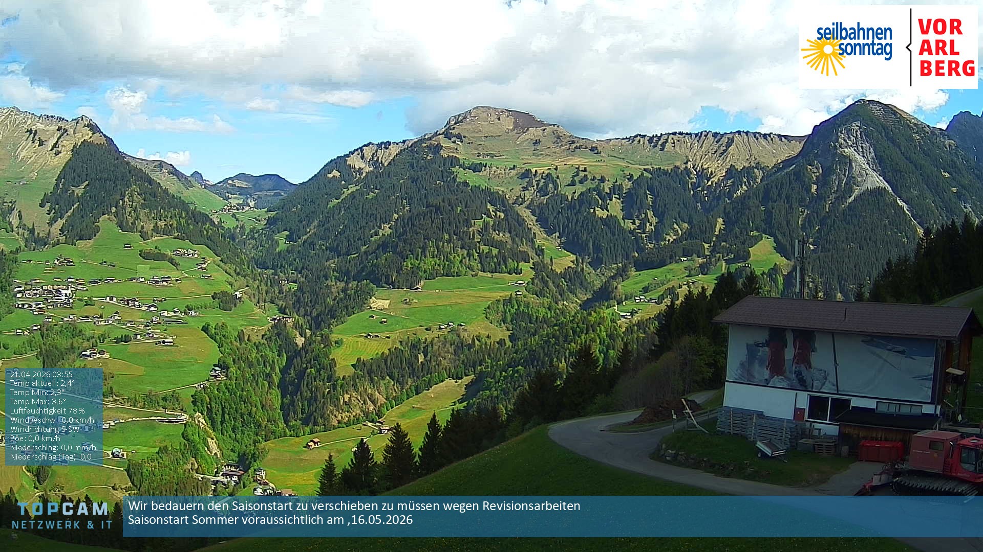 Archiv Foto Webcam Bergstation Pendelbahn in Sonntag