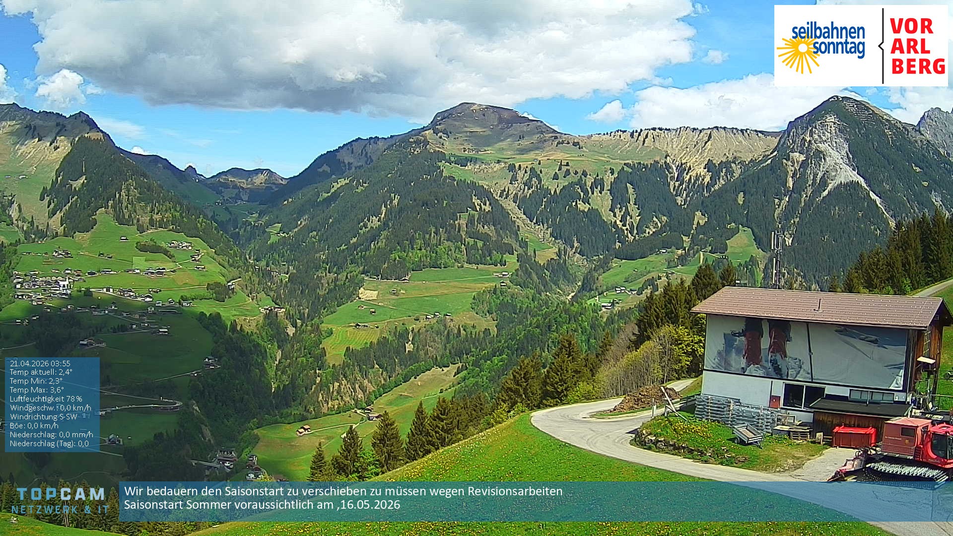 Archiv Foto Webcam Bergstation Pendelbahn in Sonntag