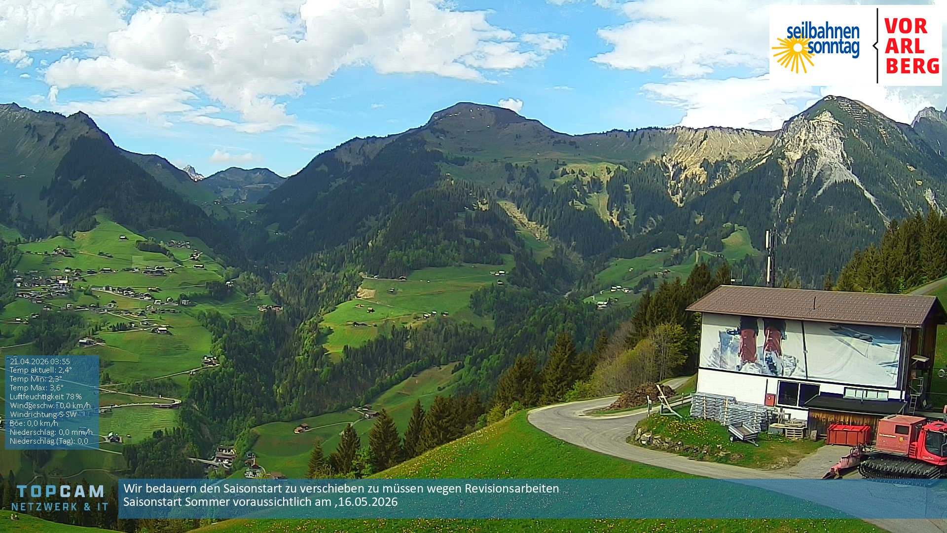 Archiv Foto Webcam Bergstation Pendelbahn in Sonntag