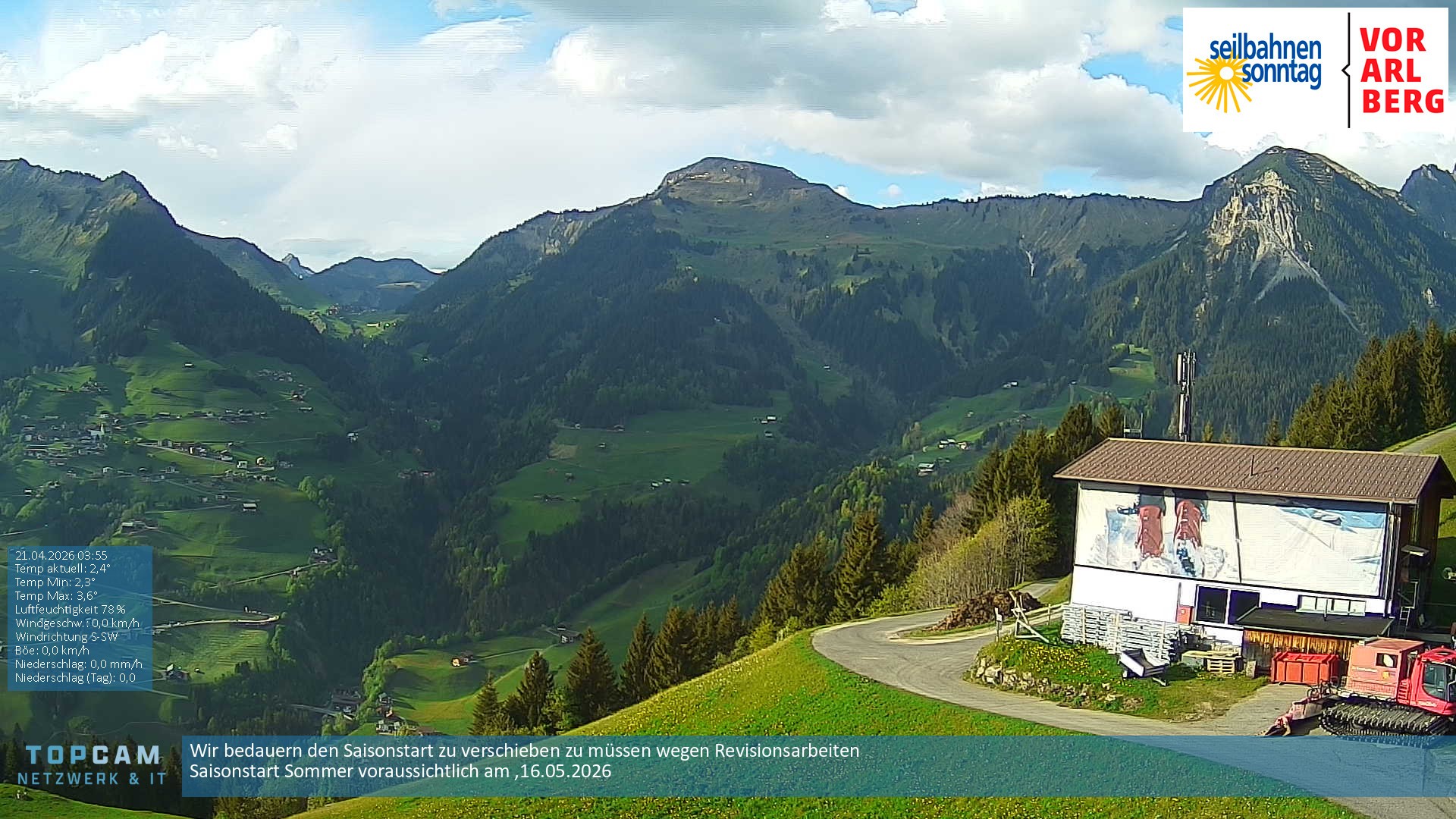 Archiv Foto Webcam Bergstation Pendelbahn in Sonntag