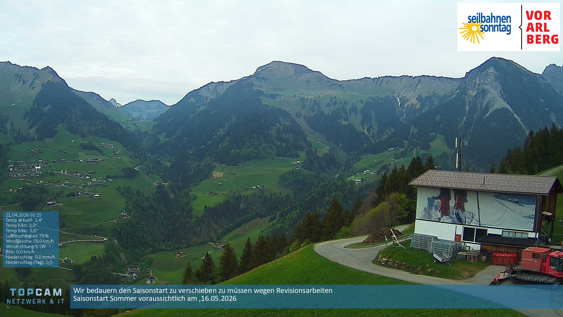 Archiv Foto Webcam Bergstation Pendelbahn in Sonntag