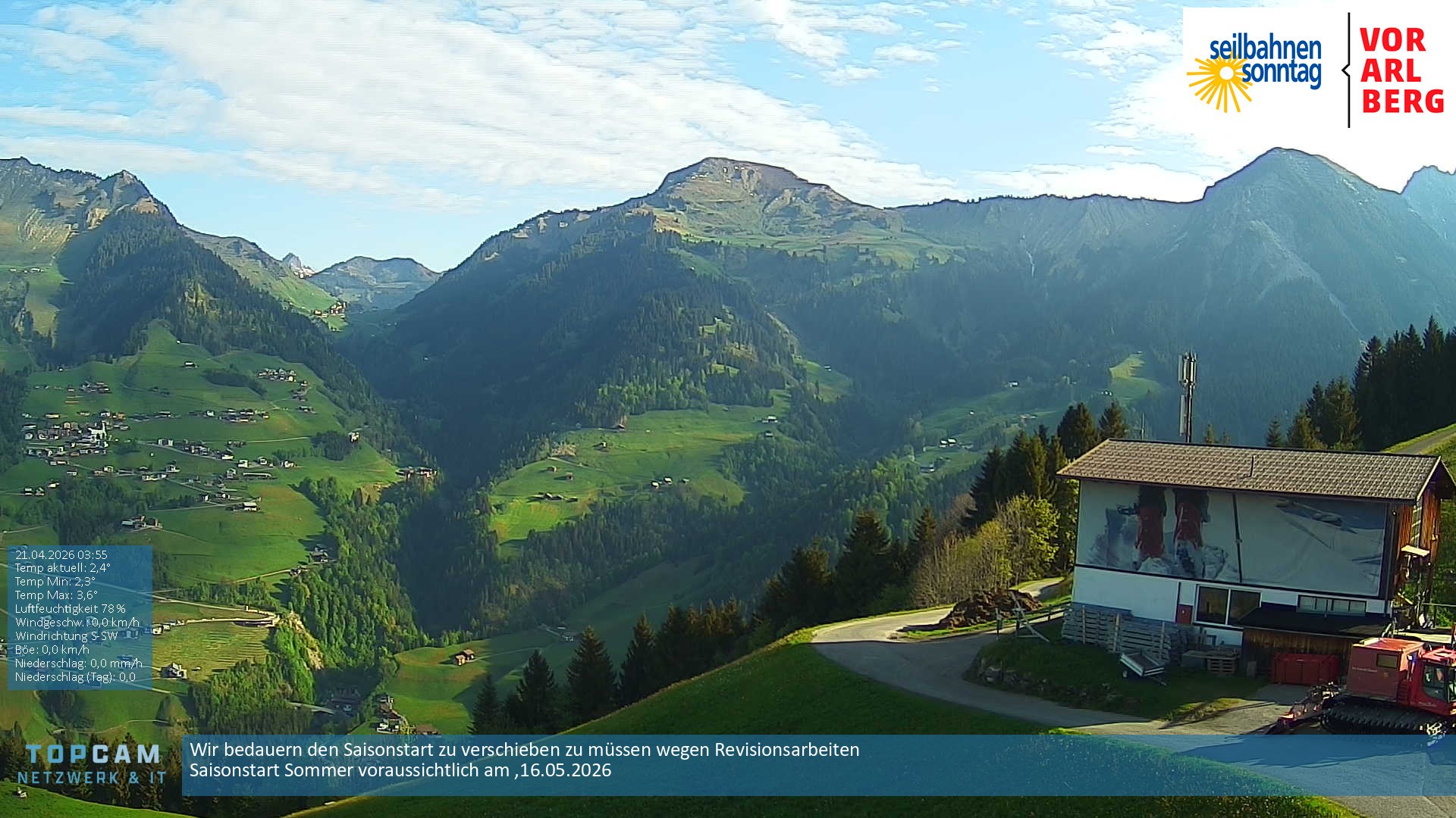 Archiv Foto Webcam Bergstation Pendelbahn in Sonntag