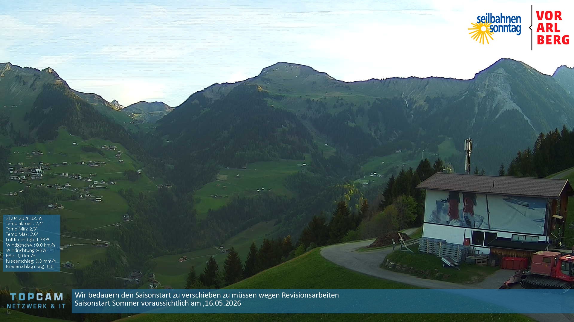 Archiv Foto Webcam Bergstation Pendelbahn in Sonntag