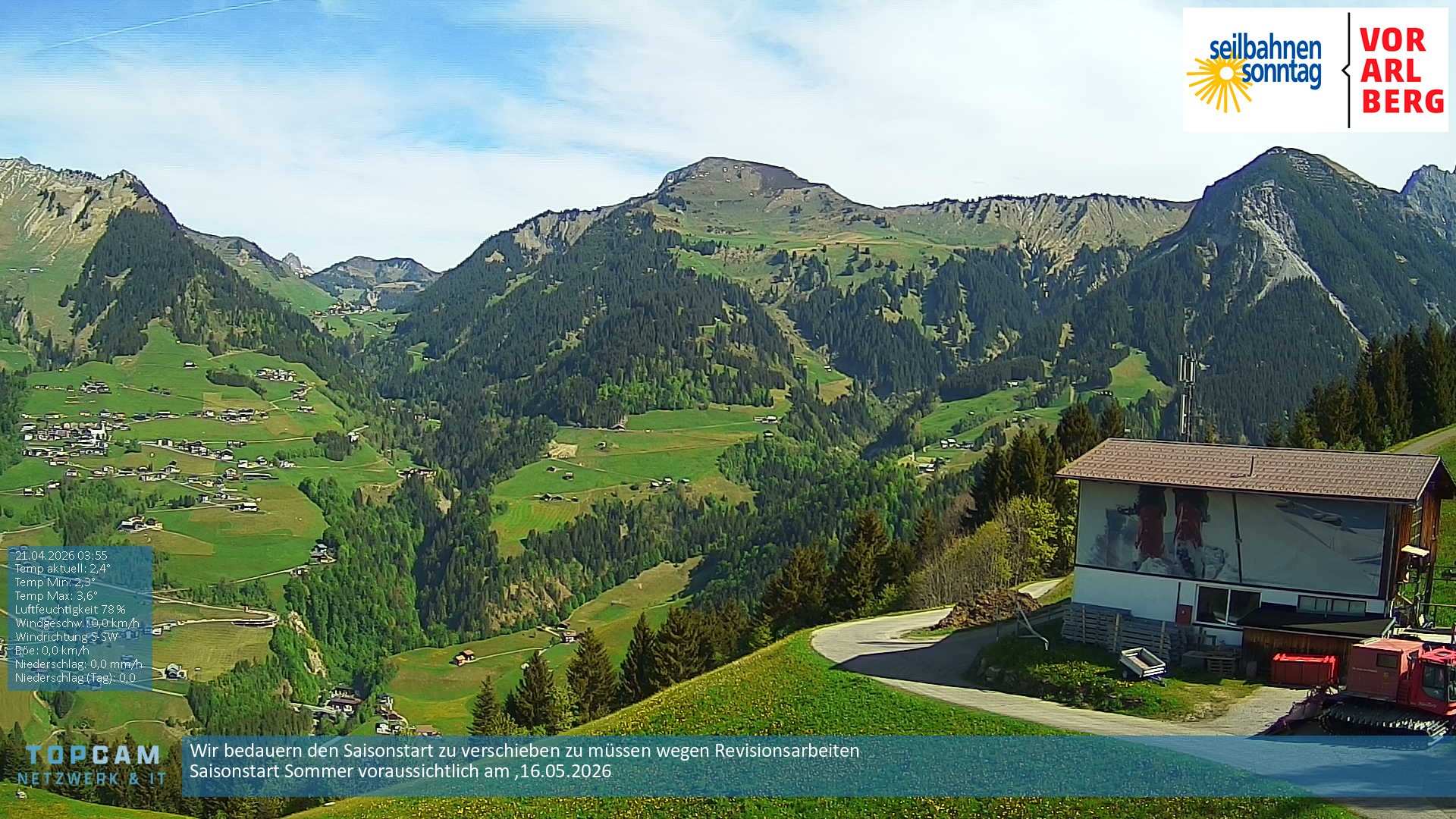 Archiv Foto Webcam Bergstation Pendelbahn in Sonntag