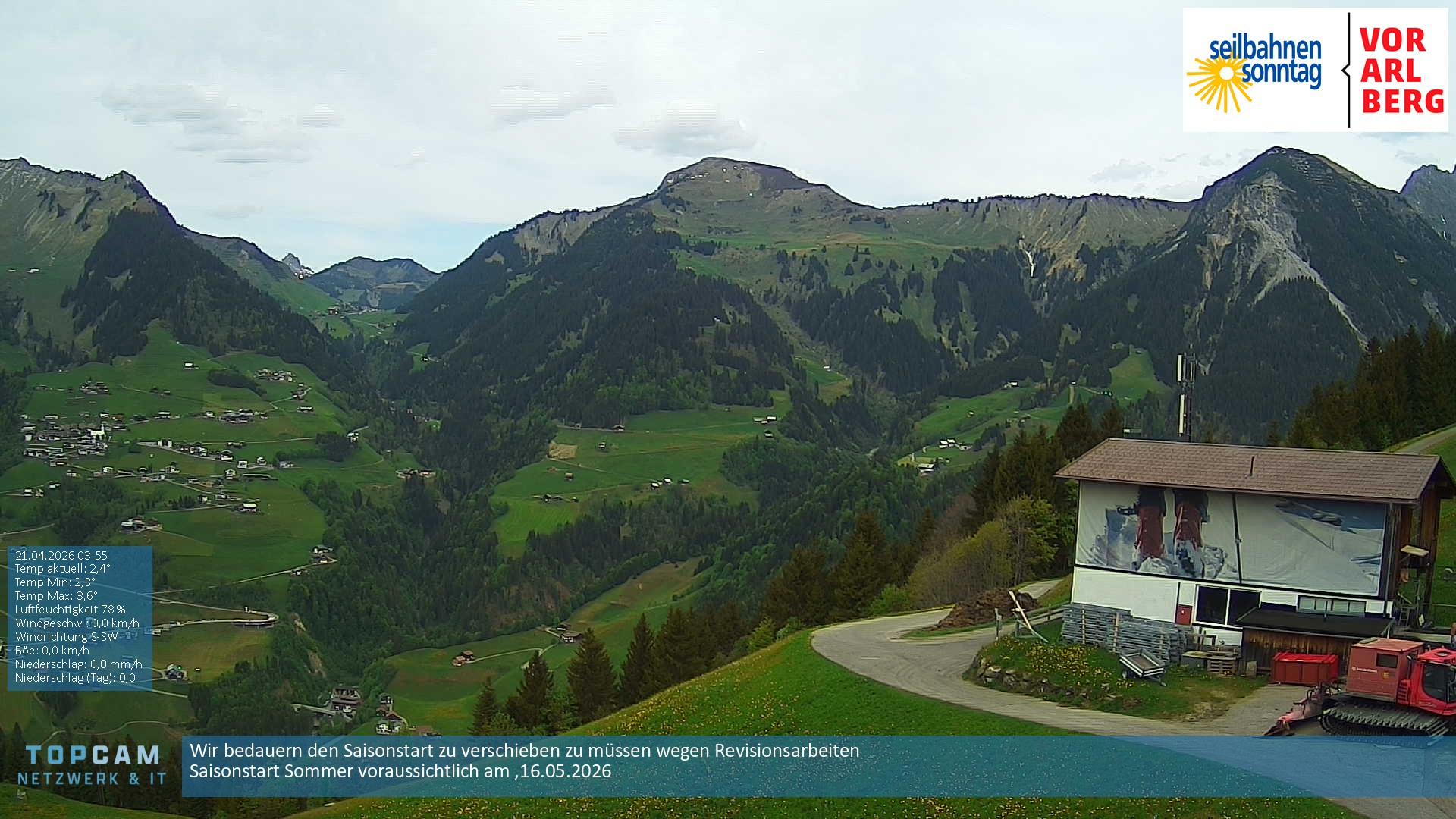 Archiv Foto Webcam Bergstation Pendelbahn in Sonntag