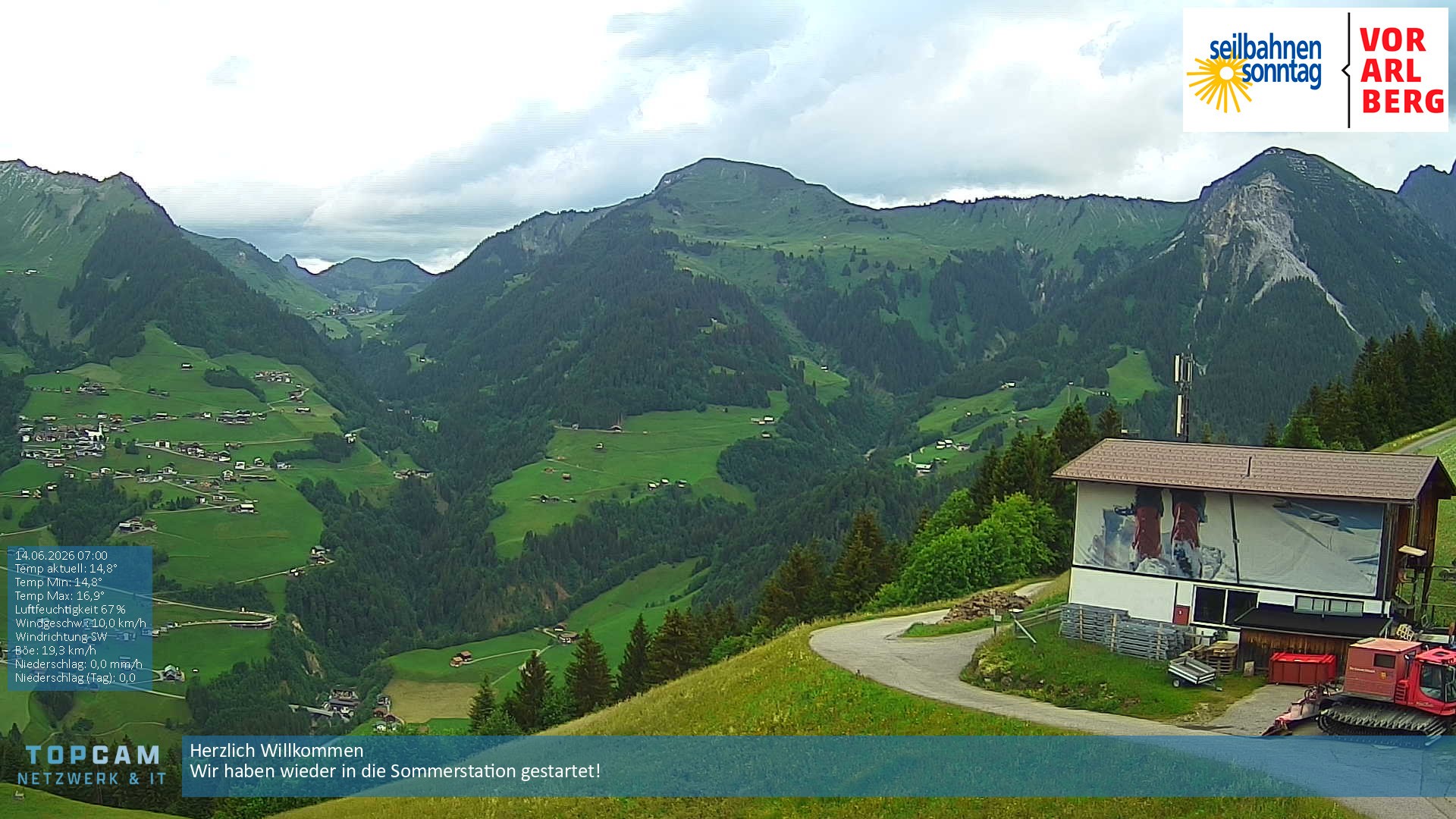 Archiv Foto Webcam Bergstation Pendelbahn in Sonntag