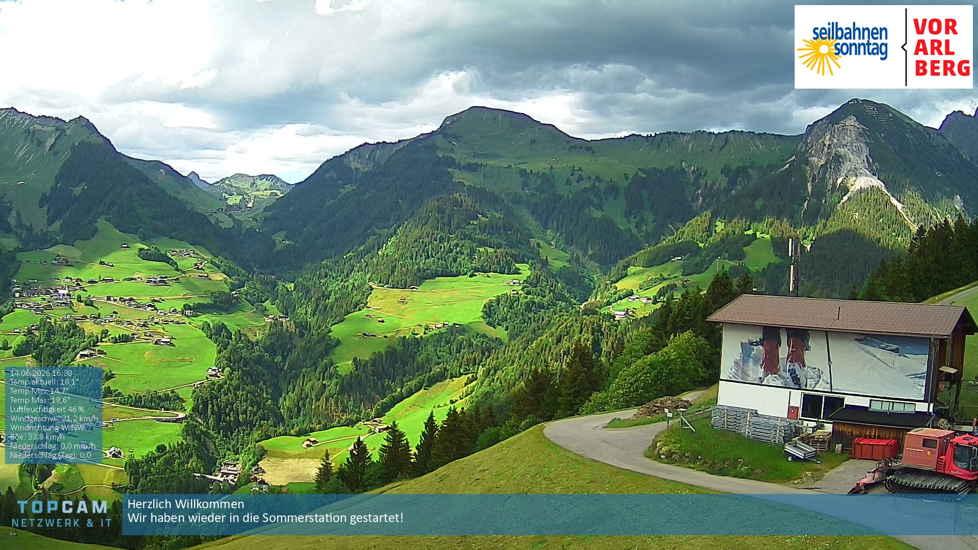 Archiv Foto Webcam Bergstation Pendelbahn in Sonntag
