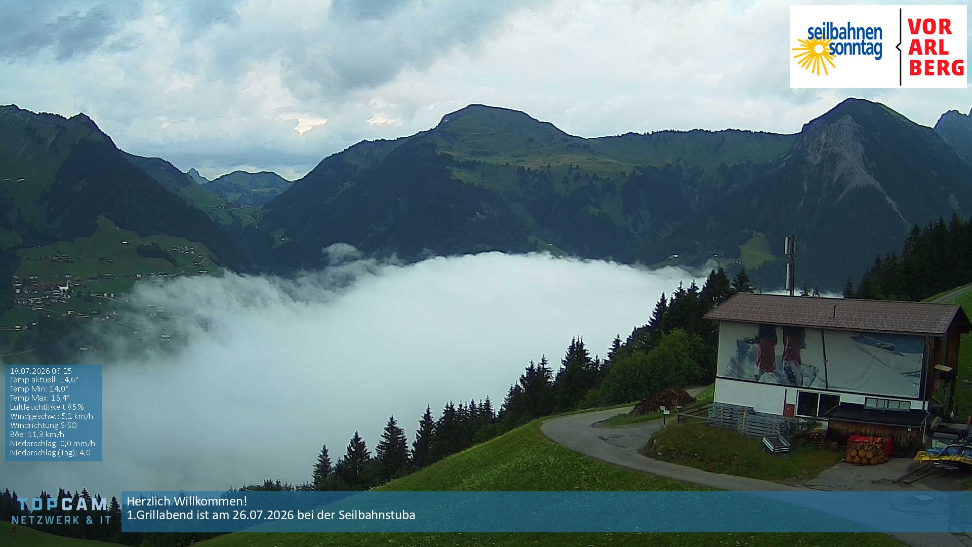 Archiv Foto Webcam Bergstation Pendelbahn in Sonntag