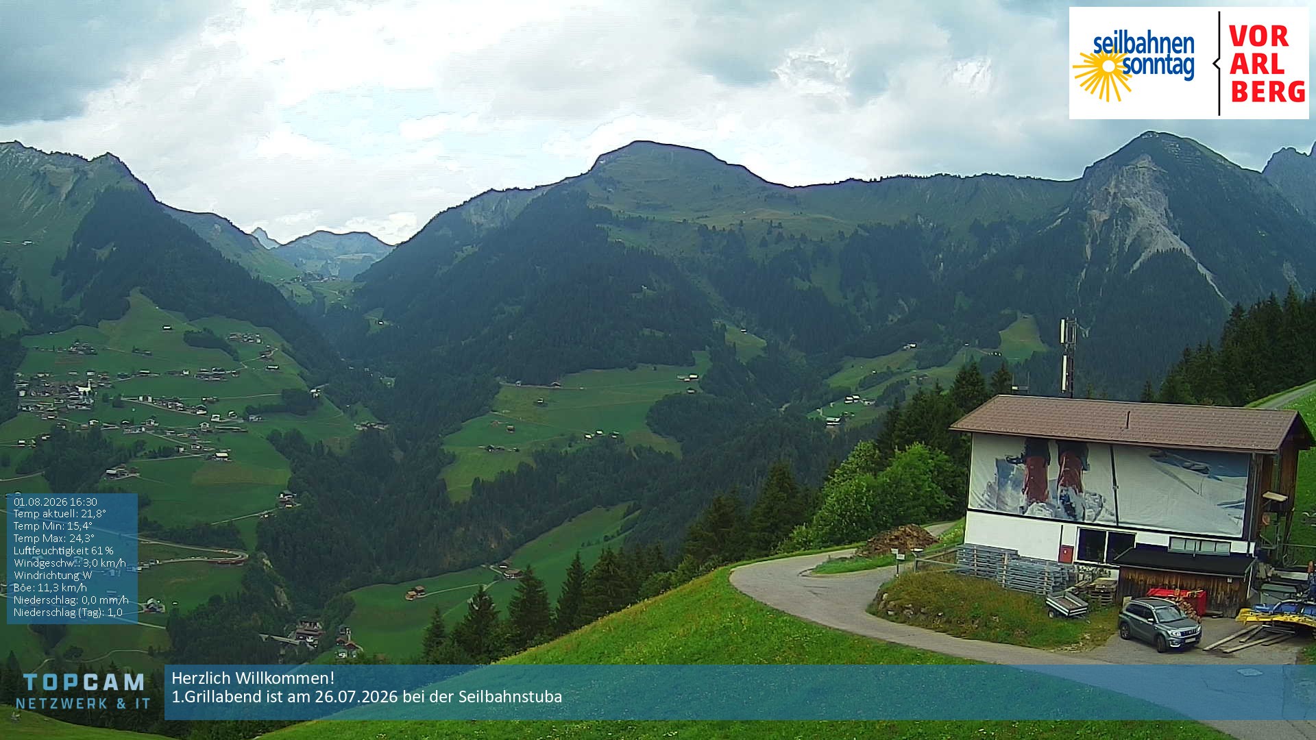 Archived image Webcam top station Stein, Sonntag