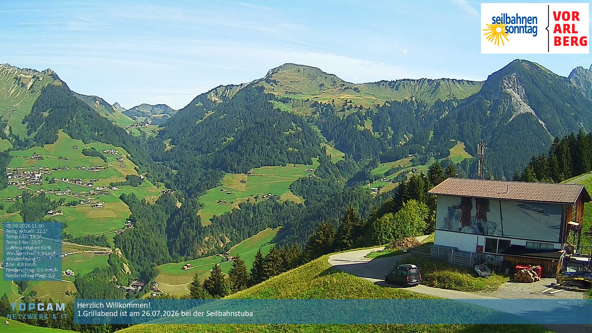 Archiv Foto Webcam Bergstation Pendelbahn in Sonntag