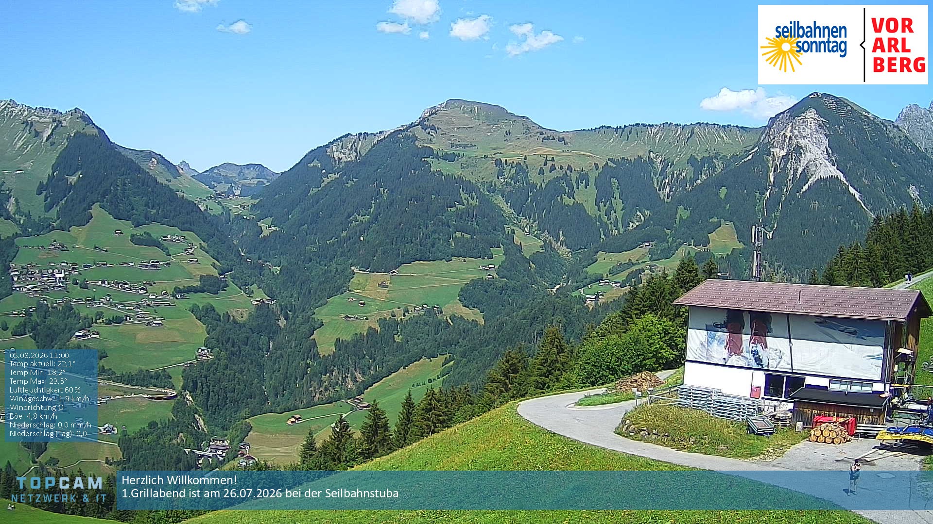 Archiv Foto Webcam Bergstation Pendelbahn in Sonntag