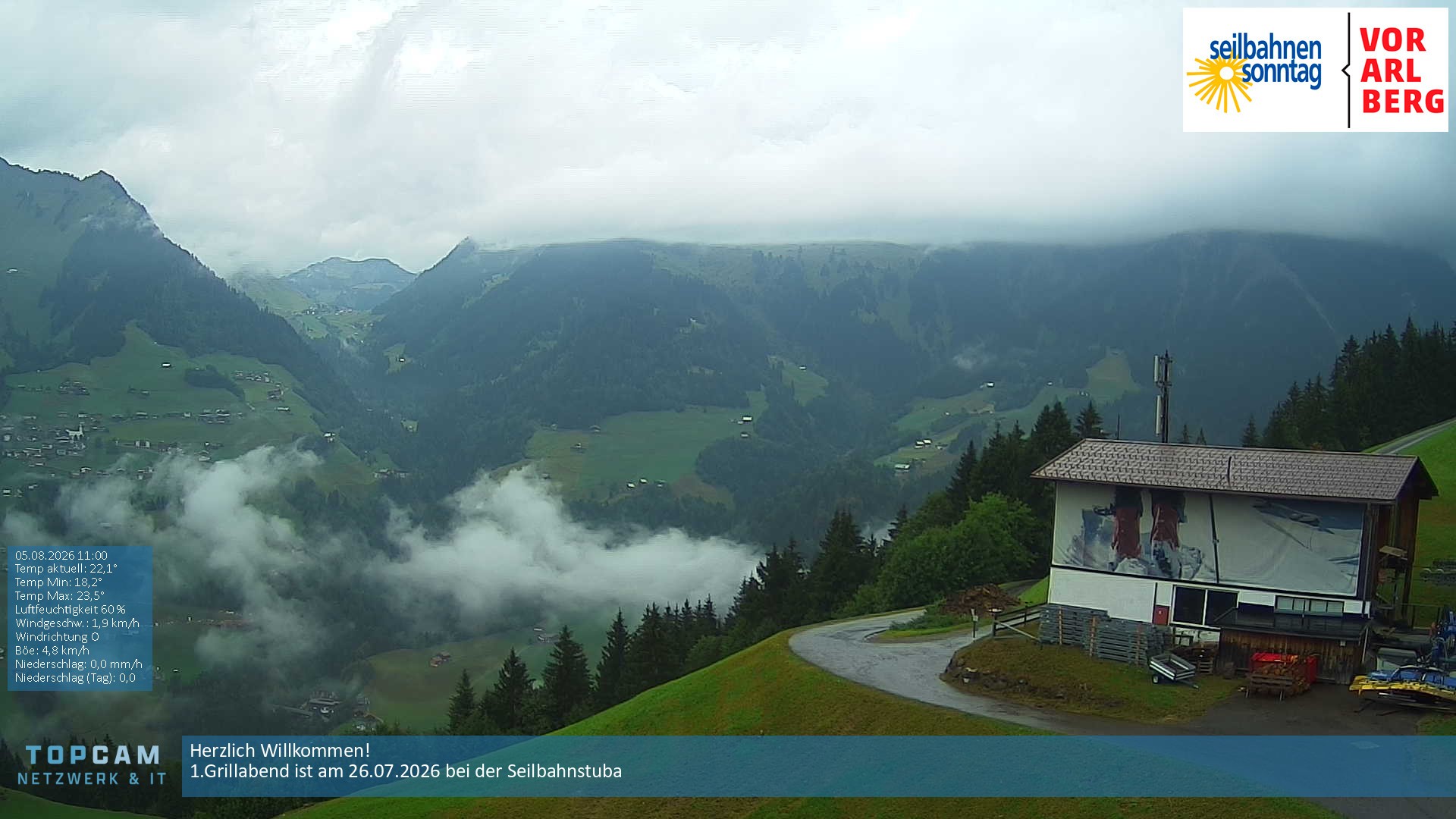 Archiv Foto Webcam Bergstation Pendelbahn in Sonntag