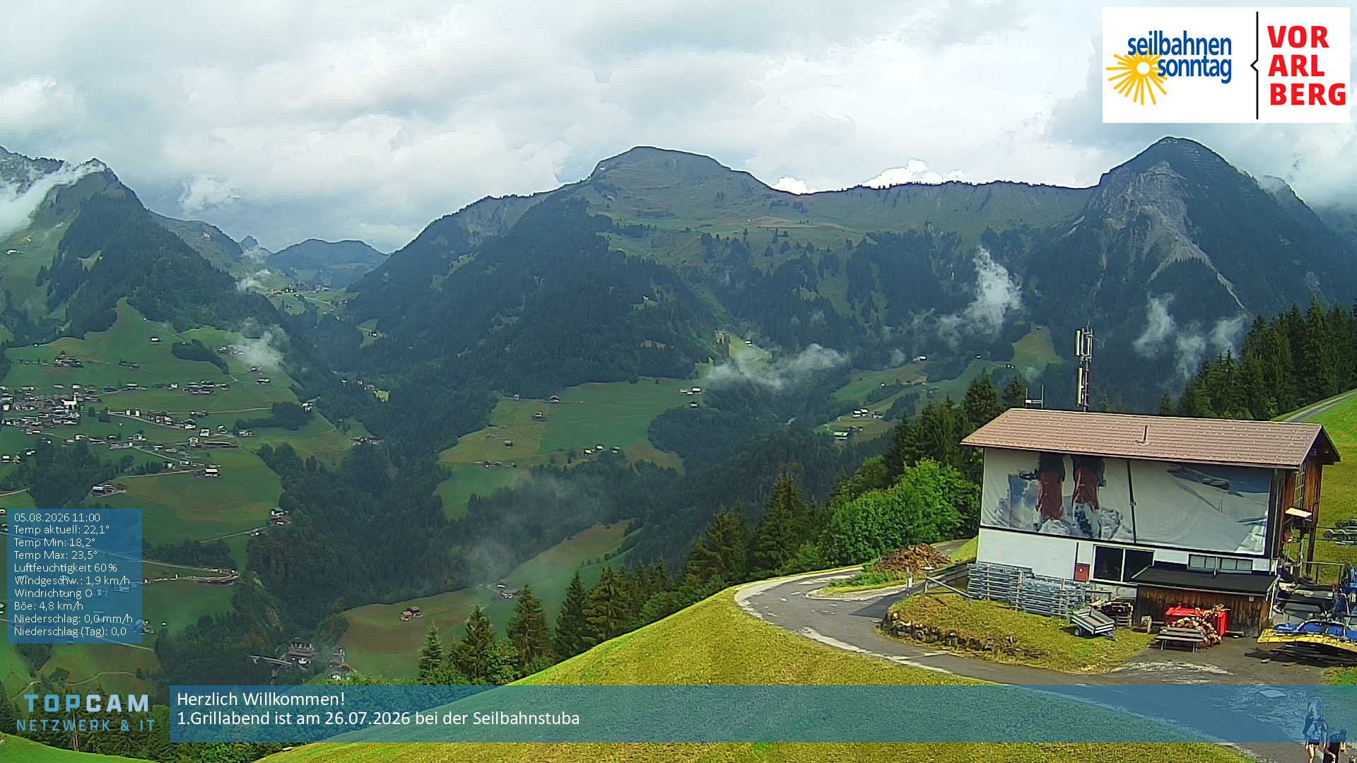 Archiv Foto Webcam Bergstation Pendelbahn in Sonntag