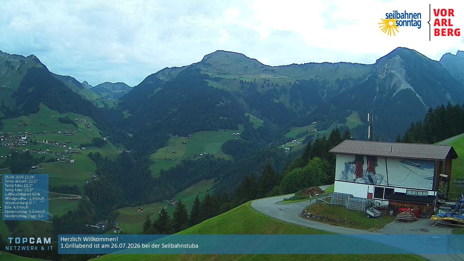 Archiv Foto Webcam Bergstation Pendelbahn in Sonntag