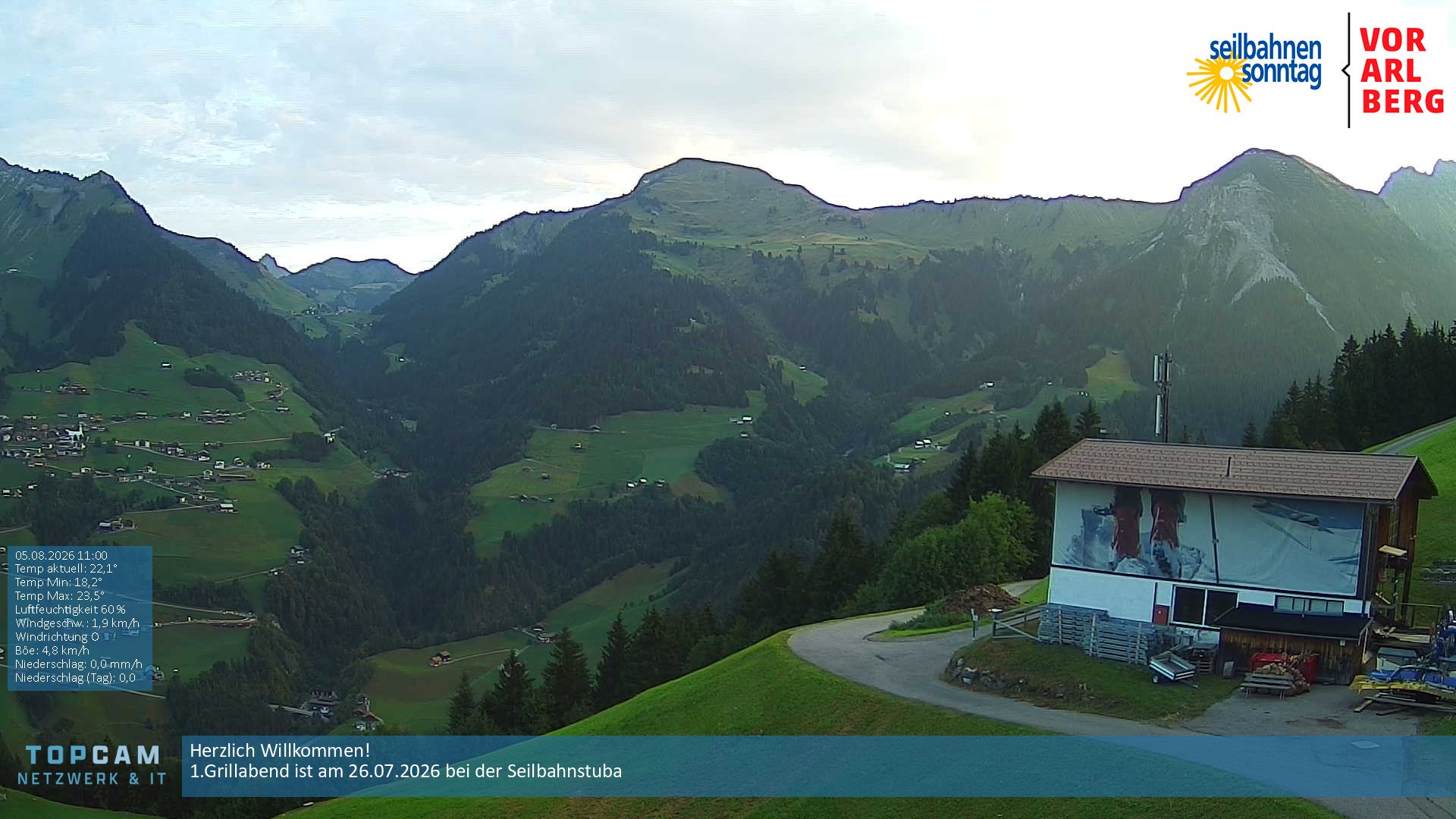 Archiv Foto Webcam Bergstation Pendelbahn in Sonntag