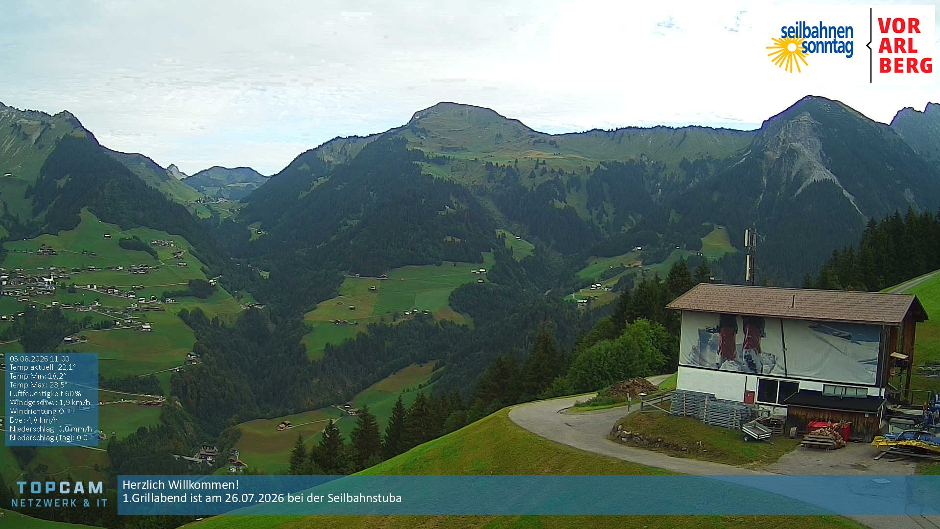 Archiv Foto Webcam Bergstation Pendelbahn in Sonntag
