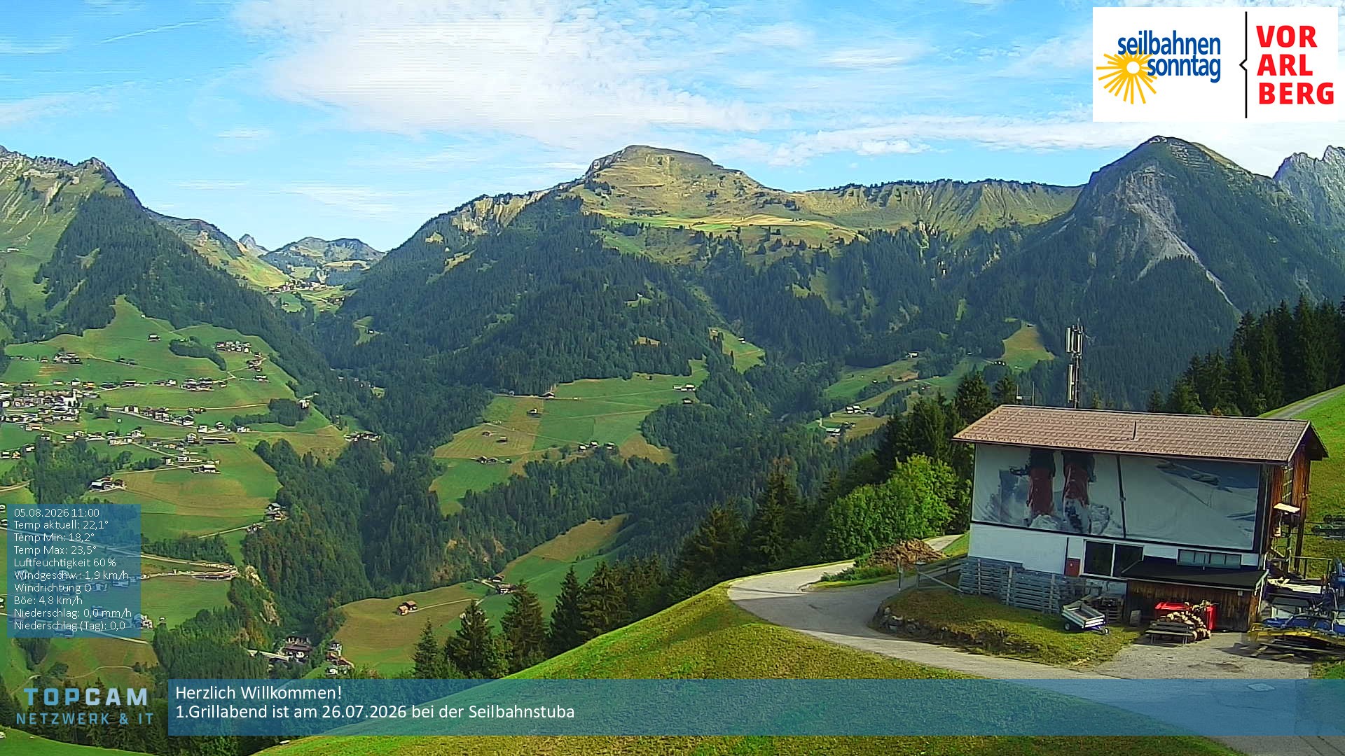Archiv Foto Webcam Bergstation Pendelbahn in Sonntag
