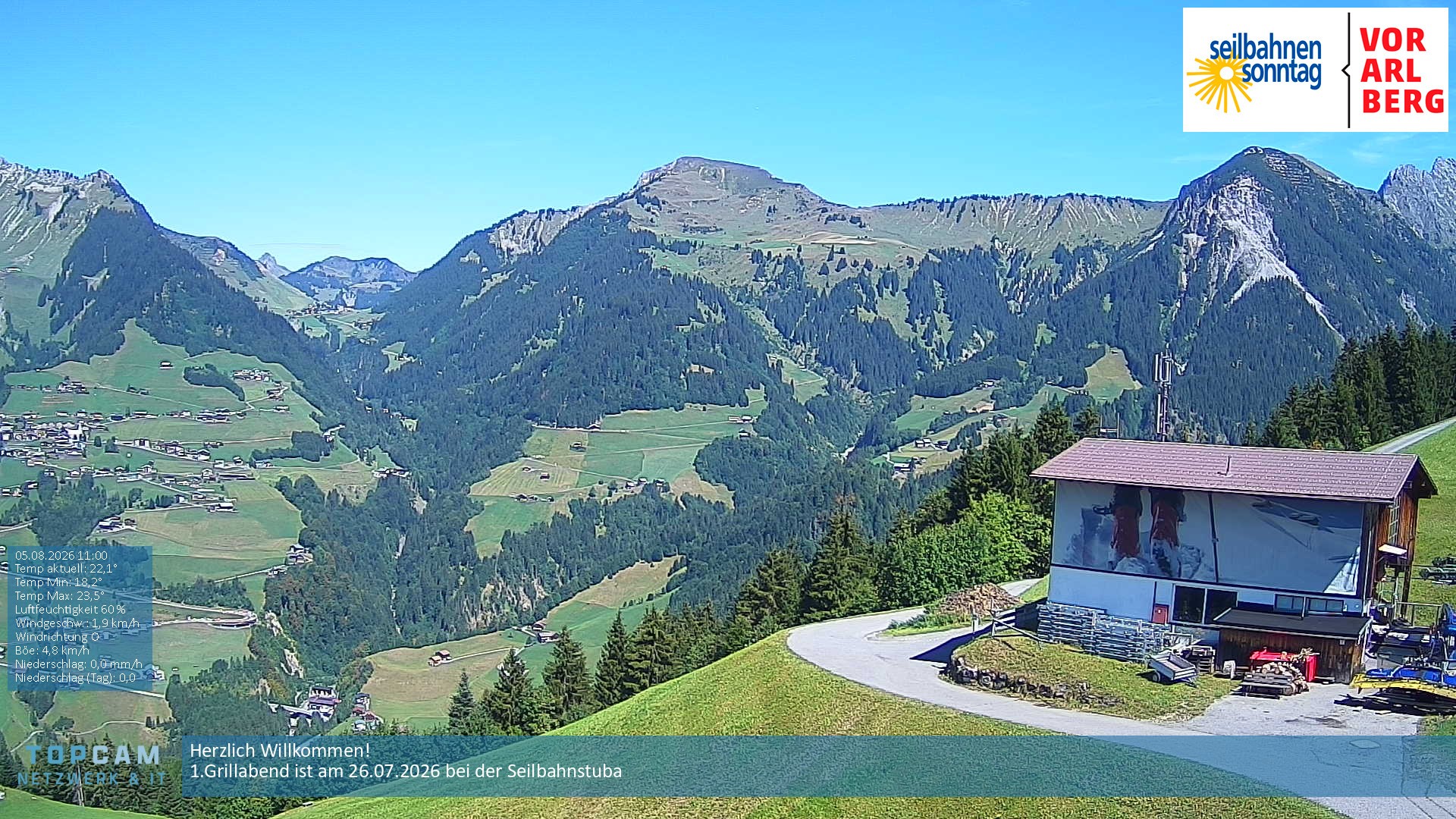 Archiv Foto Webcam Bergstation Pendelbahn in Sonntag