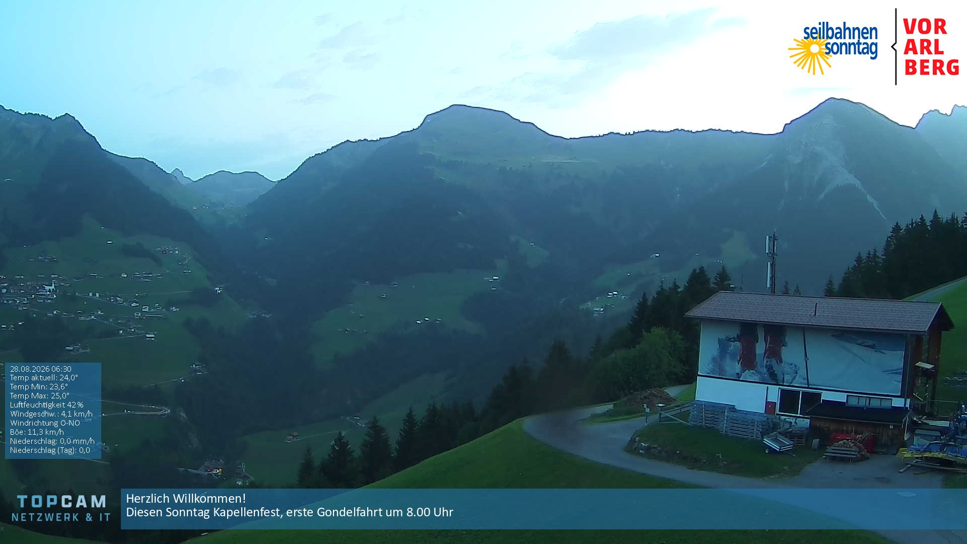 Archiv Foto Webcam Bergstation Pendelbahn in Sonntag