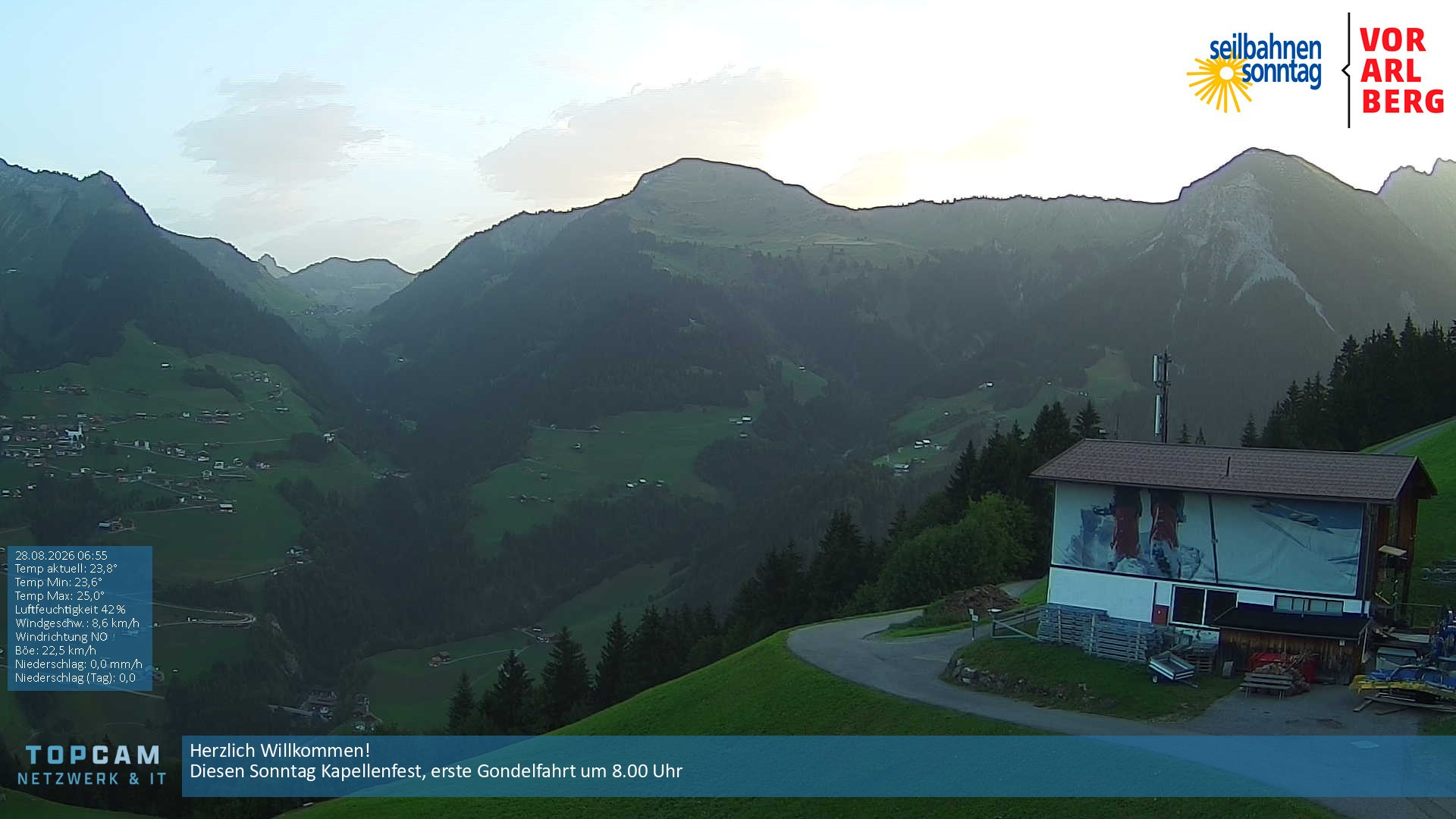 Archiv Foto Webcam Bergstation Pendelbahn in Sonntag