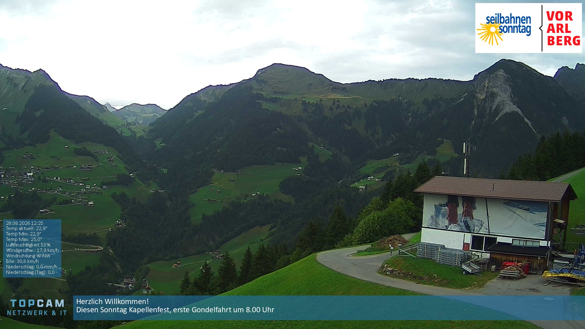 Archiv Foto Webcam Bergstation Pendelbahn in Sonntag